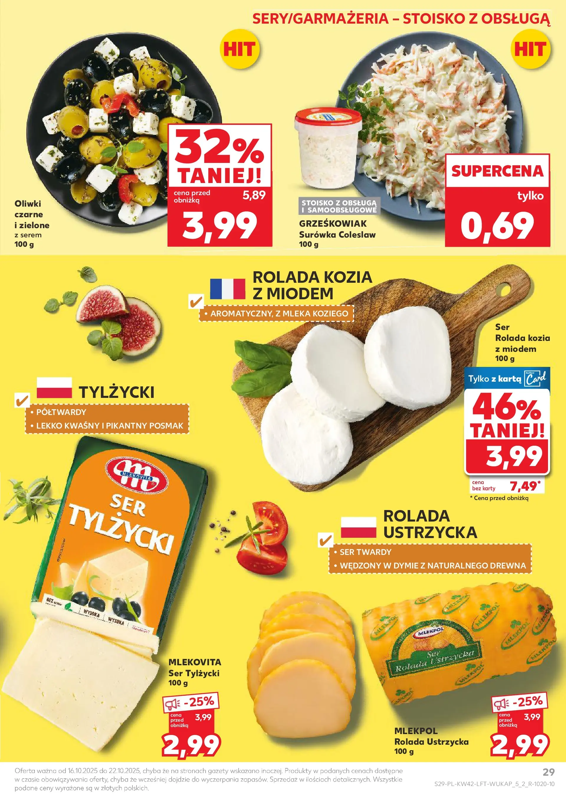 Kaufland gazetka od 16.10.2025 - od jutra PDF | Strona: 29 | Produkty: Karta, Rolada, Mleka, Ser