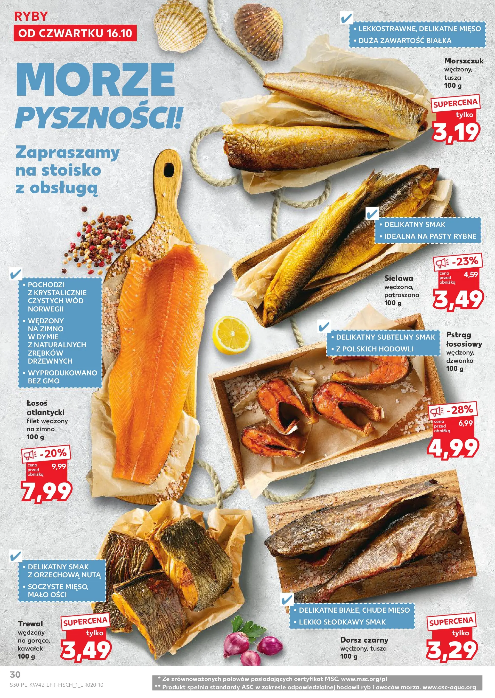 Kaufland gazetka od 16.10.2025 - od jutra PDF | Strona: 30 | Produkty: Mięso, Łosoś, Trewal, Morszczuk