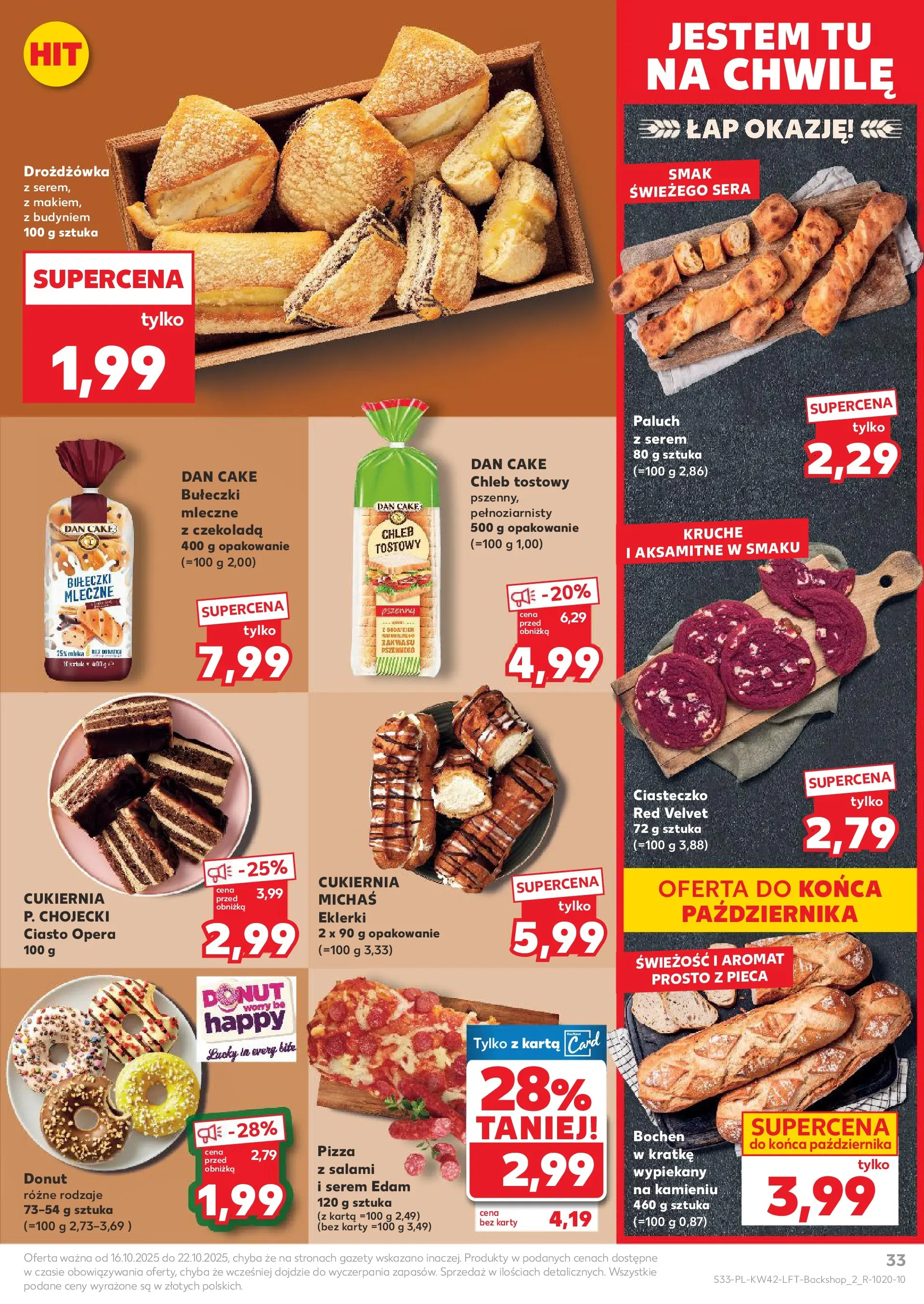 Kaufland gazetka od 16.10.2025 - od jutra PDF | Strona: 33 | Produkty: Karta, Mleka, Donut, Chleb