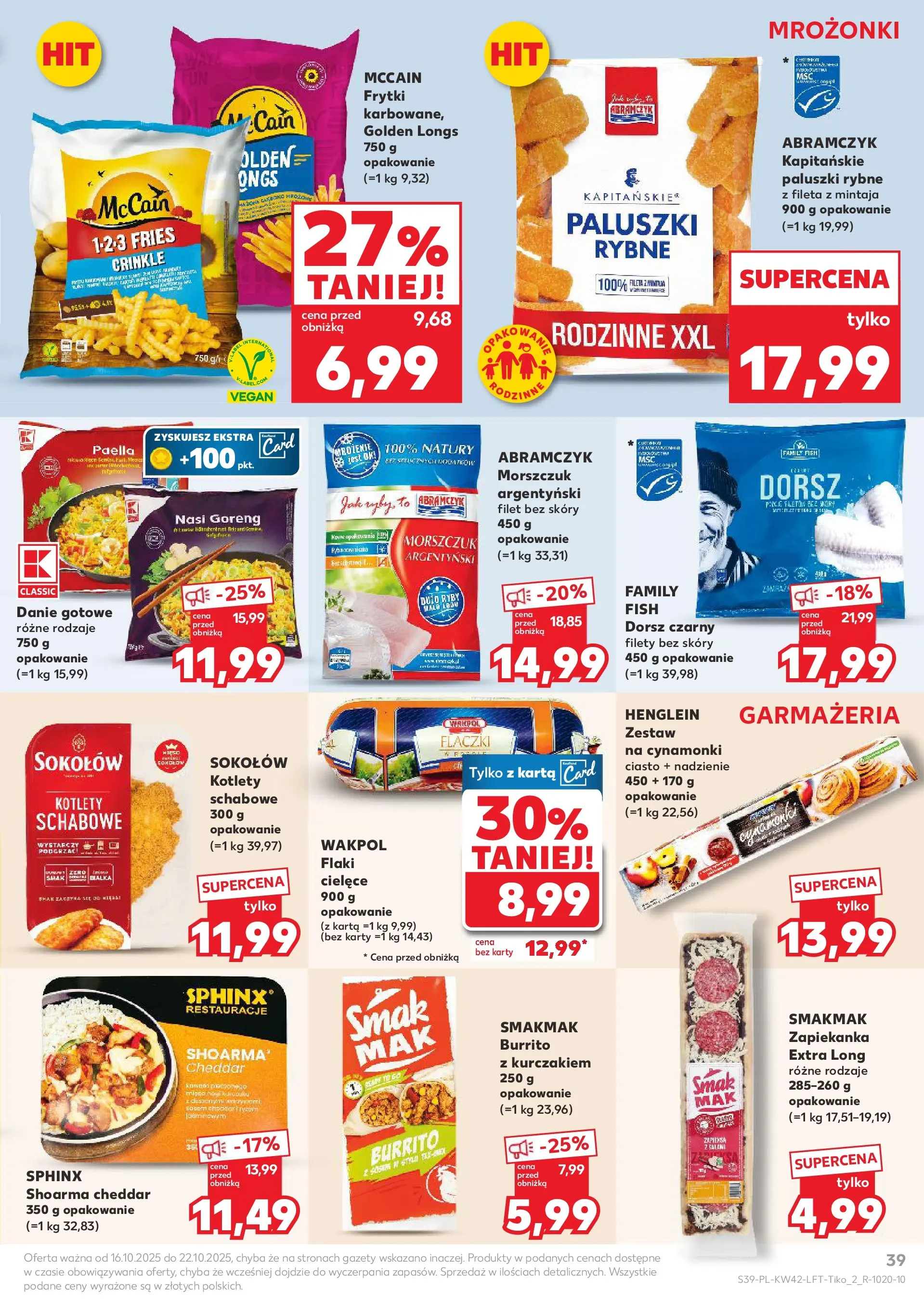 Kaufland gazetka od 16.10.2025 - od jutra PDF | Strona: 39 | Produkty: Ciasto, Zapiekanka, Morszczuk, Paluszki
