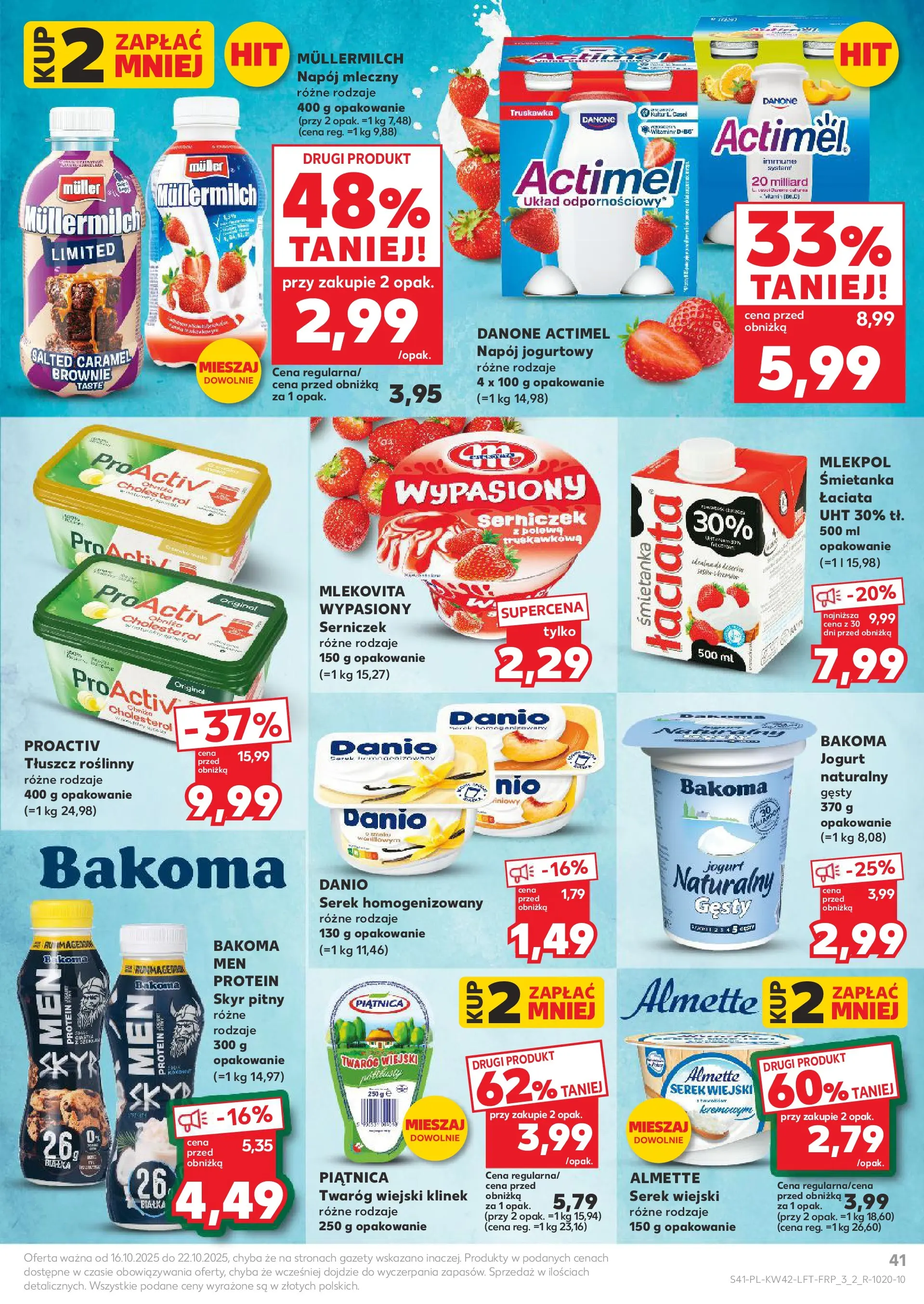 Kaufland gazetka od 16.10.2025 - od jutra PDF | Strona: 41 | Produkty: Serek homogenizowany, Jogurt, Brownie, Skyr