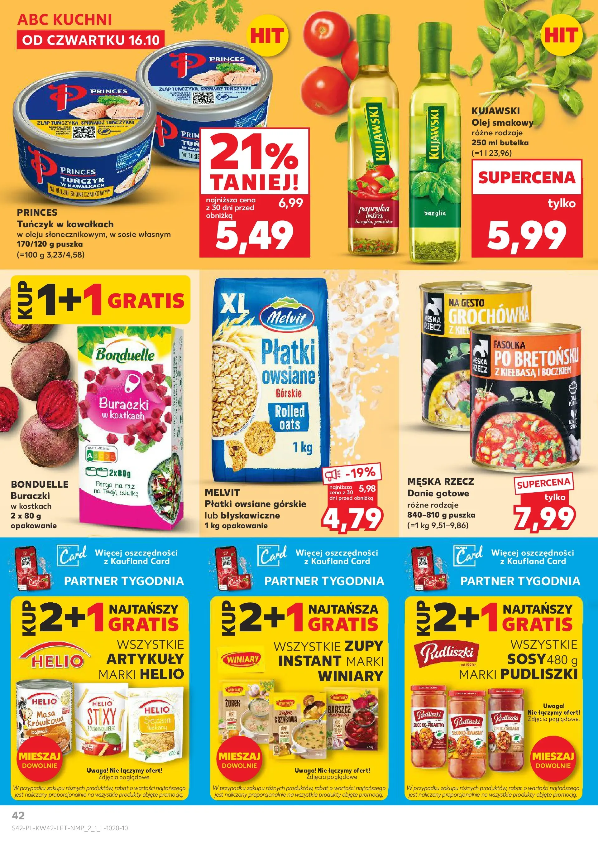 Kaufland gazetka od 16.10.2025 - od jutra PDF | Strona: 42 | Produkty: Kiełbasa, Papryka, Tuńczyk, Płatki