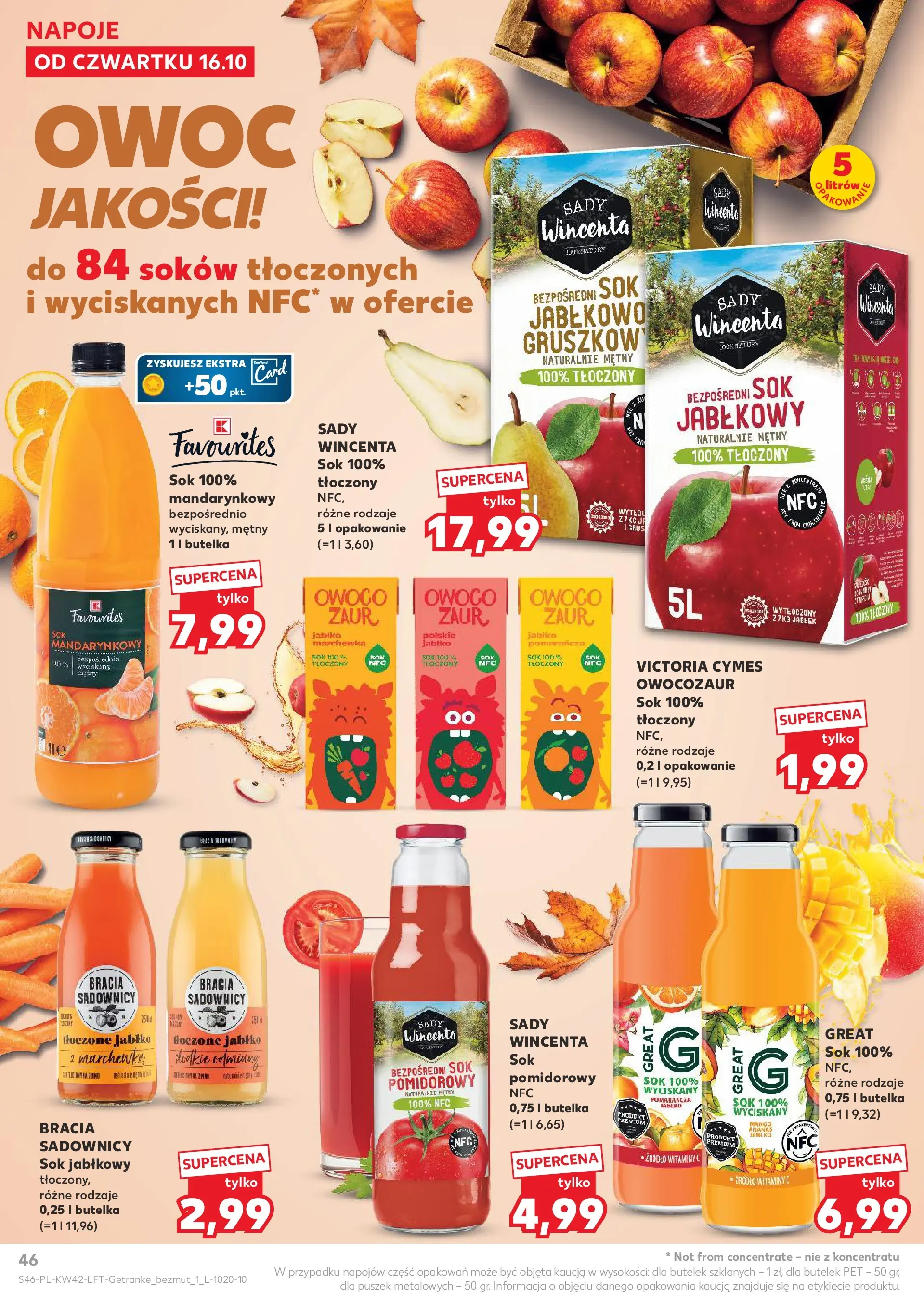 Kaufland gazetka od 16.10.2025 - od jutra PDF | Strona: 46 | Produkty: Mango, Sok jabłkowy, Napoje, Marchewka