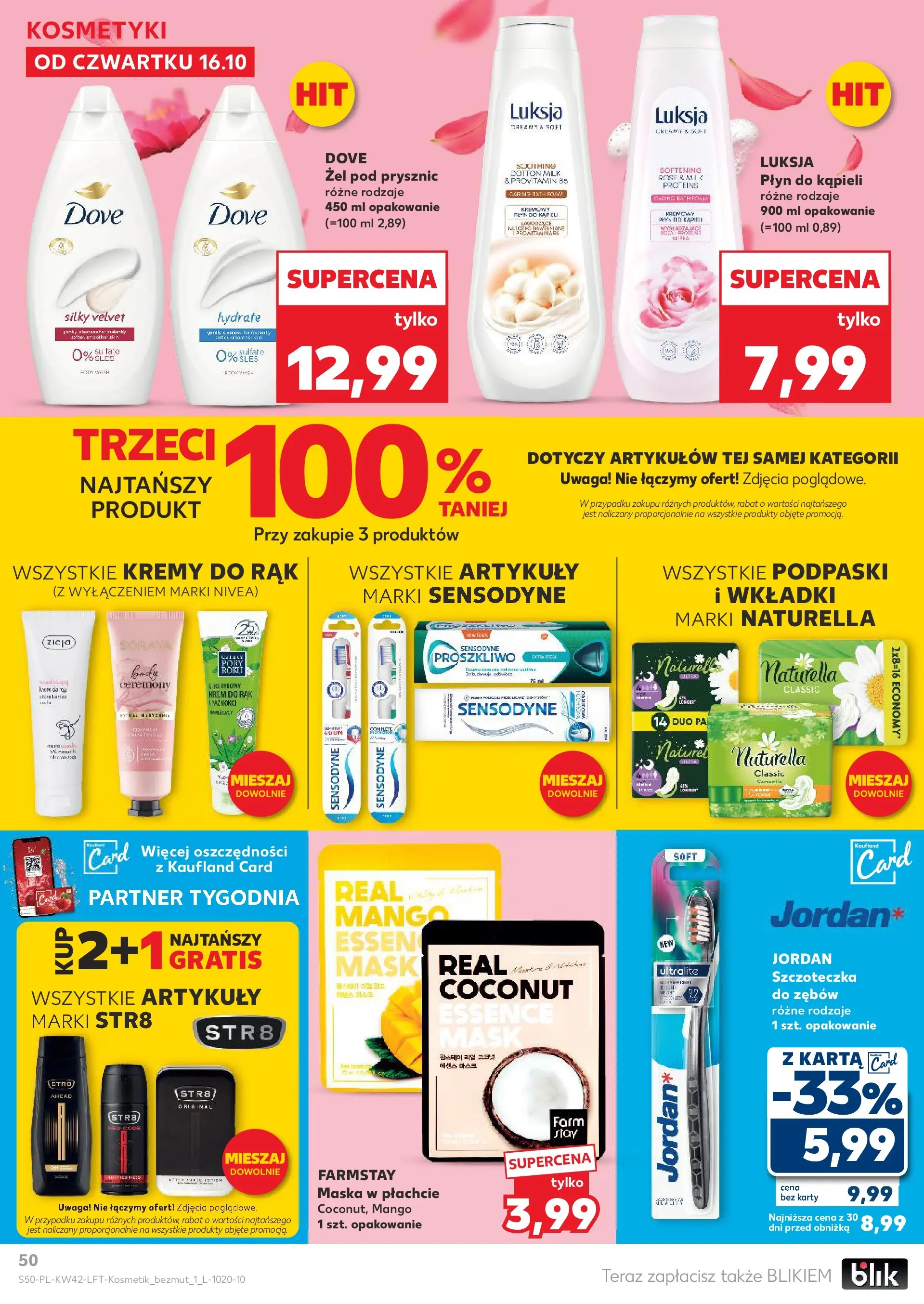 Kaufland gazetka od 16.10.2025 - od jutra PDF | Strona: 50 | Produkty: Karta, Podpaski, Prysznic, Maska