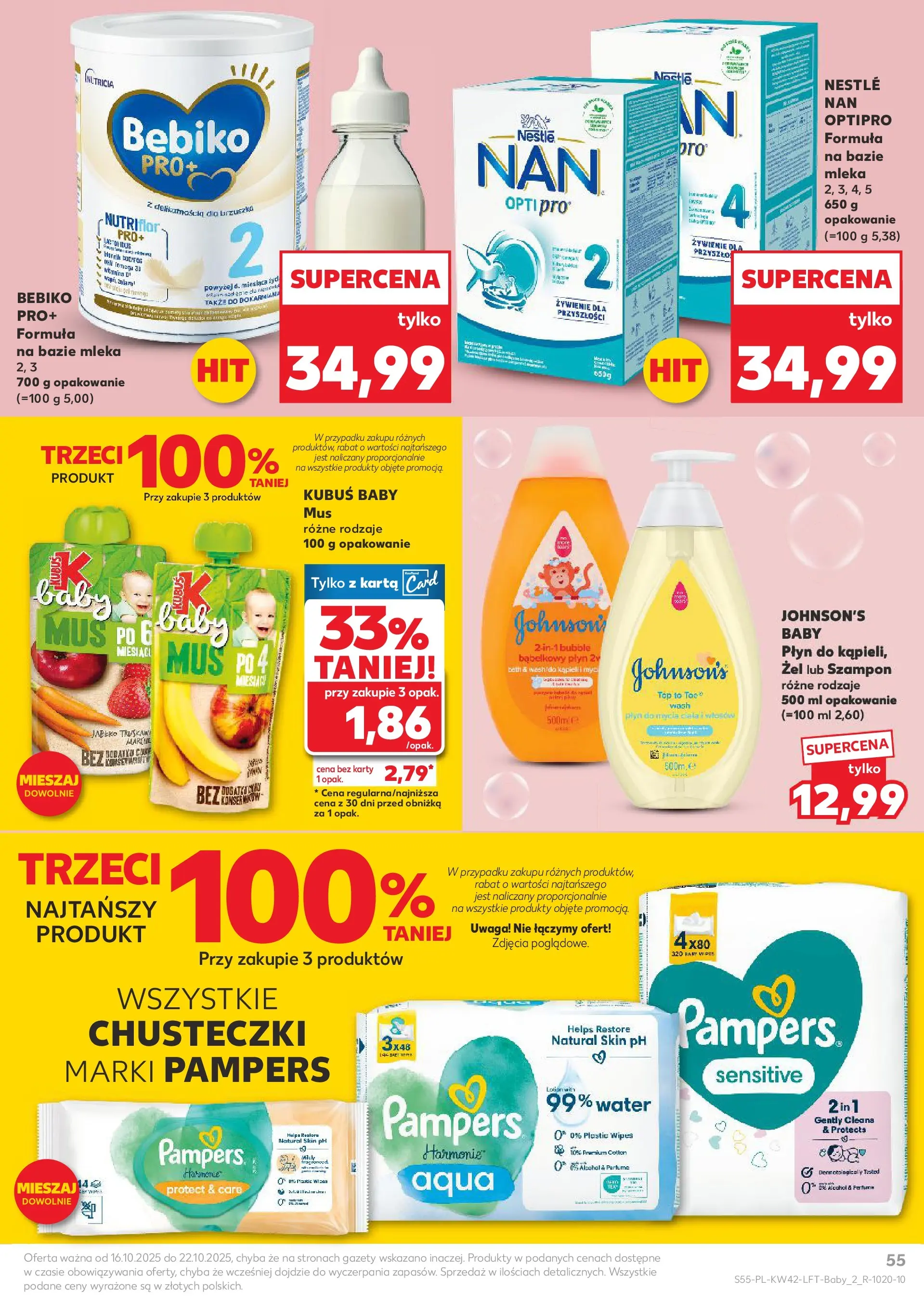 Kaufland gazetka od 16.10.2025 - od jutra PDF | Strona: 55 | Produkty: Karta, Mleka, Pampers, Szampon