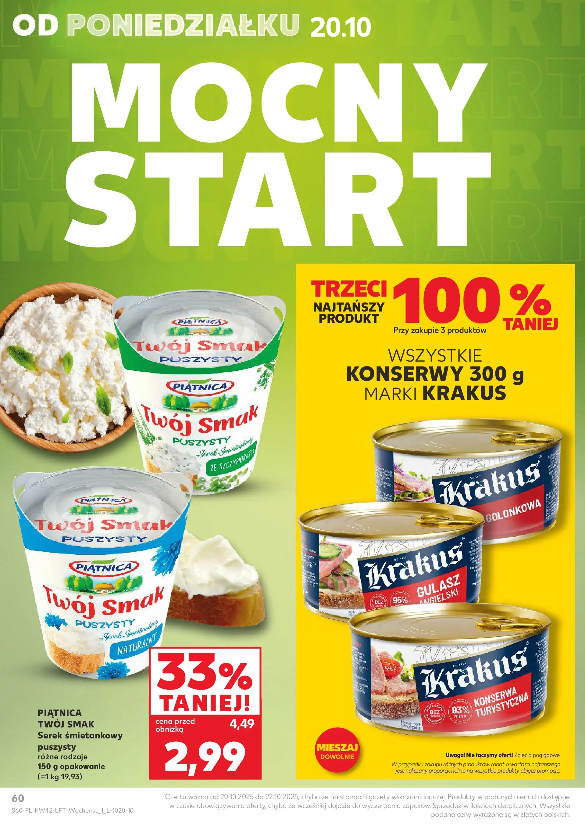 Kaufland gazetka od 16.10.2025 - od jutra PDF | Strona: 60 | Produkty: Serek, Gulasz
