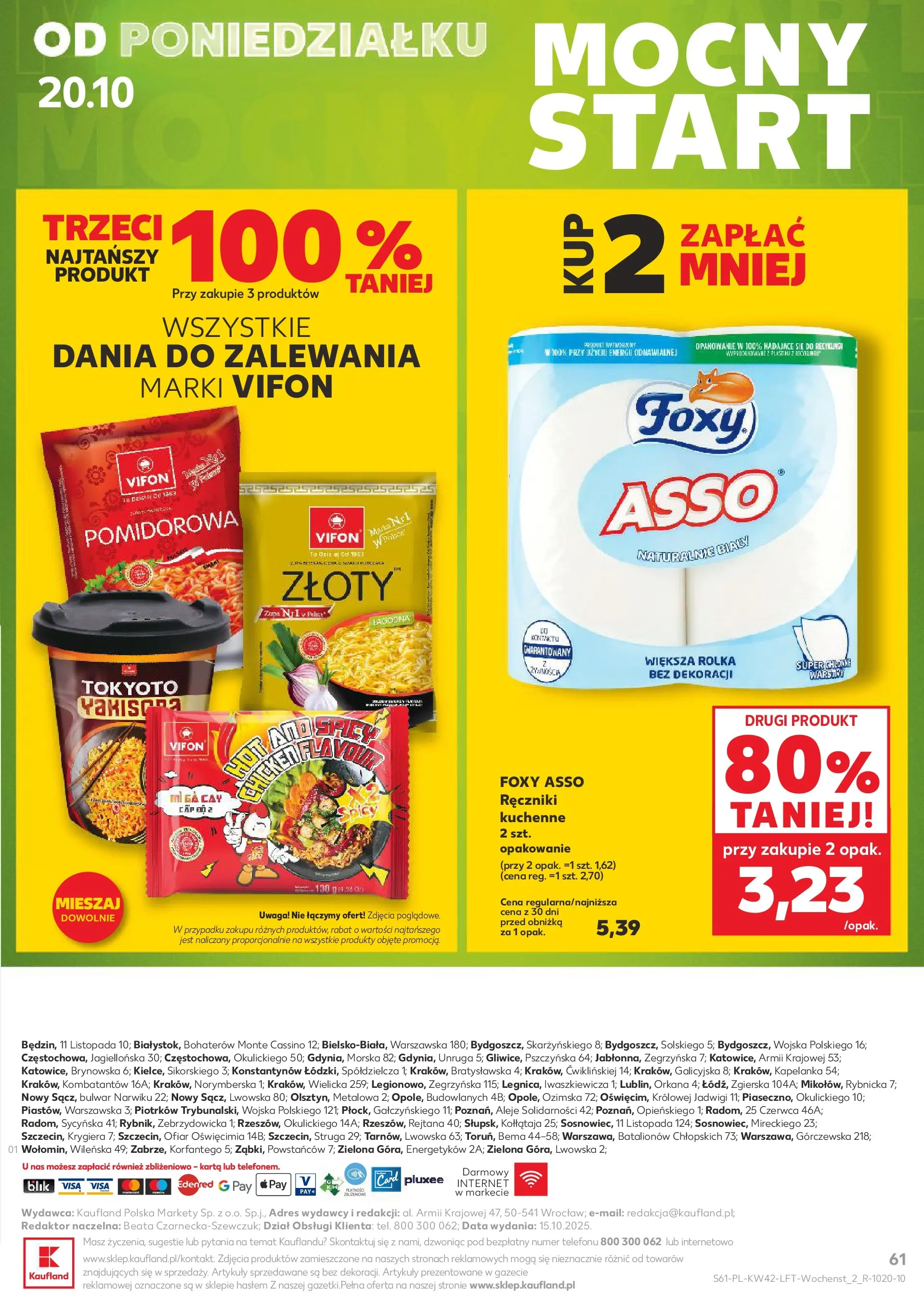 Kaufland gazetka od 16.10.2025 - od jutra PDF | Strona: 61 | Produkty: Karta, Vifon