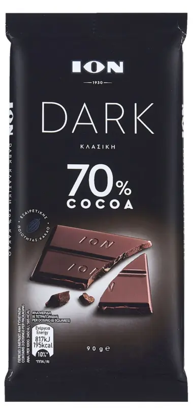 ION DARK Натурален шоколад 70% какао 90 г