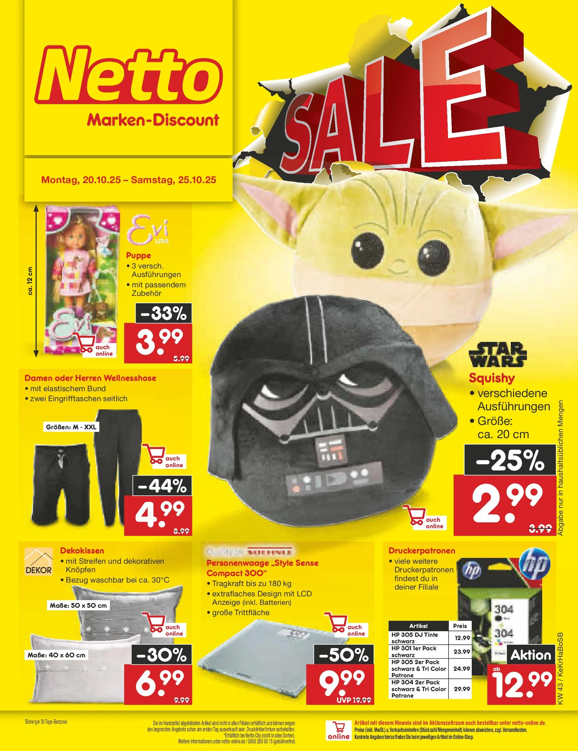 Netto Marken-Discount prospekt Kruft	 (ab 19.10.2025) » Angebote | Seite: 22 | Produkte: HP, Batterien, Personenwaage