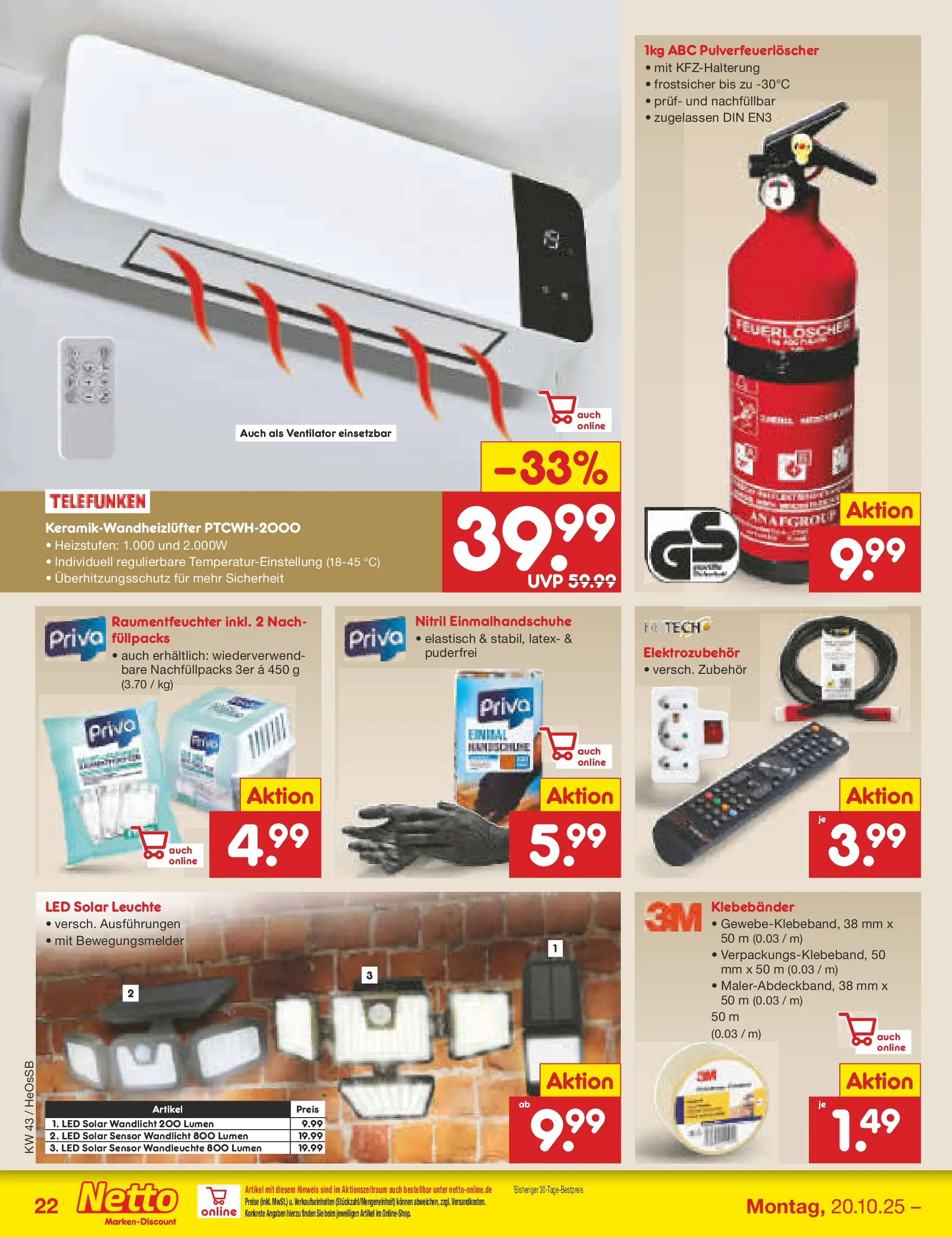 Netto Marken-Discount prospekt Kröpelin	 (ab 19.10.2025) » Angebote | Seite: 26 | Produkte: Ventilator, Wandleuchte