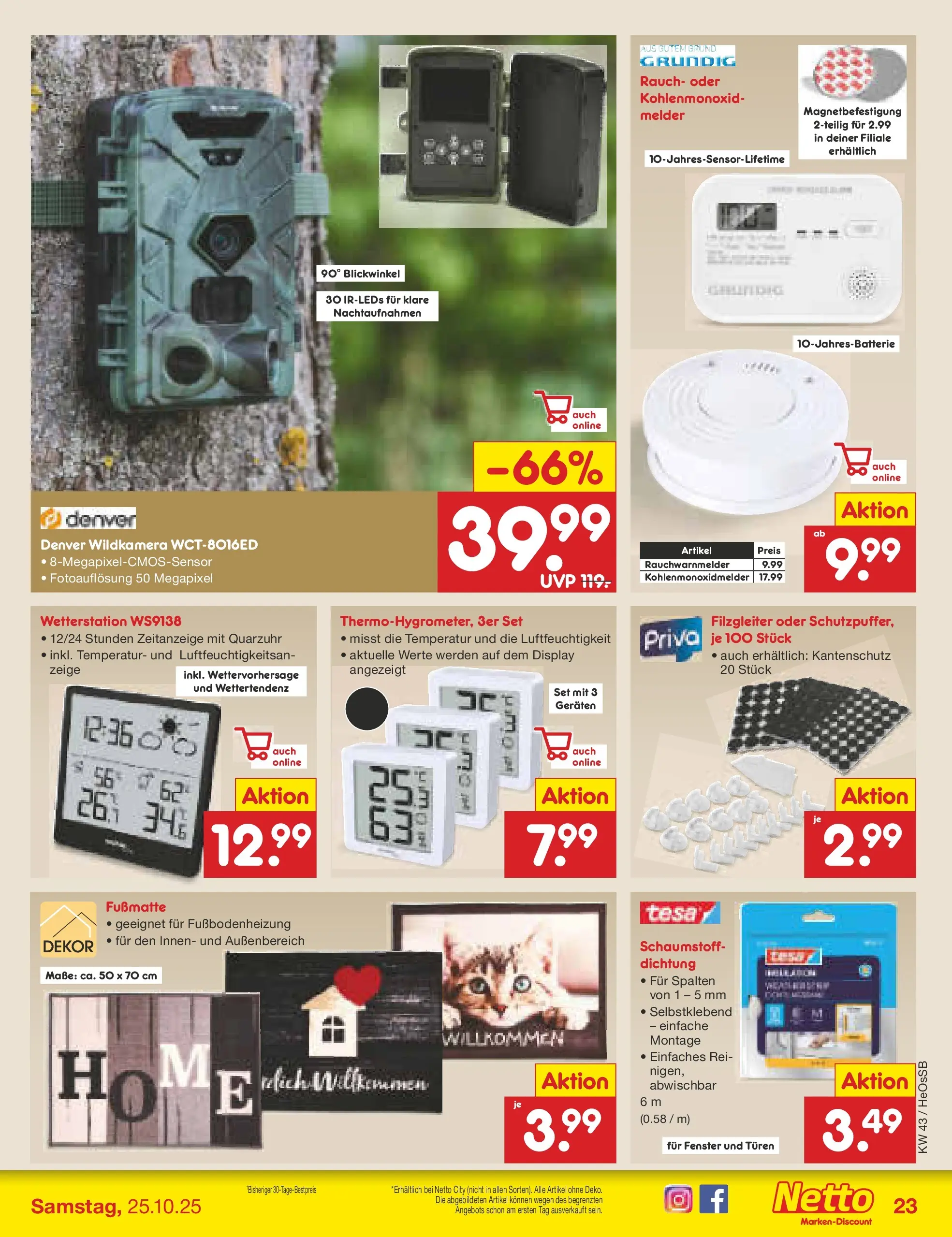 Netto Marken-Discount prospekt Kröpelin	 (ab 19.10.2025) » Angebote | Seite: 27 | Produkte: Wetterstation, Fußmatte