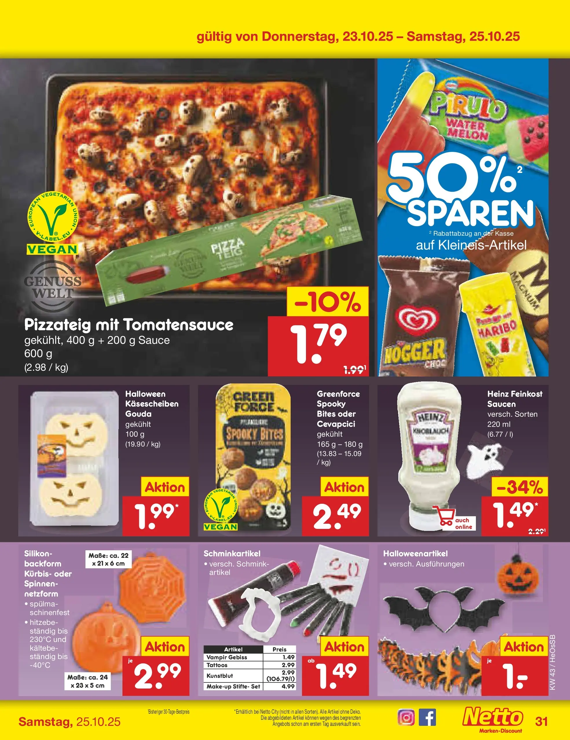 Netto Marken-Discount prospekt Kröpelin	 (ab 19.10.2025) » Angebote | Seite: 35 | Produkte: Haribo, Cevapcici, Kürbis, Pizza