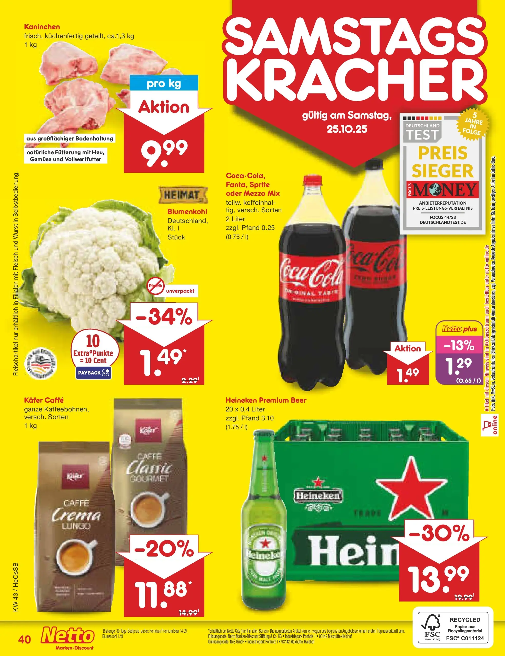 Netto Marken-Discount prospekt Kröpelin	 (ab 19.10.2025) » Angebote | Seite: 44 | Produkte: Mezzo mix, Cola, Gemüse, Wurst