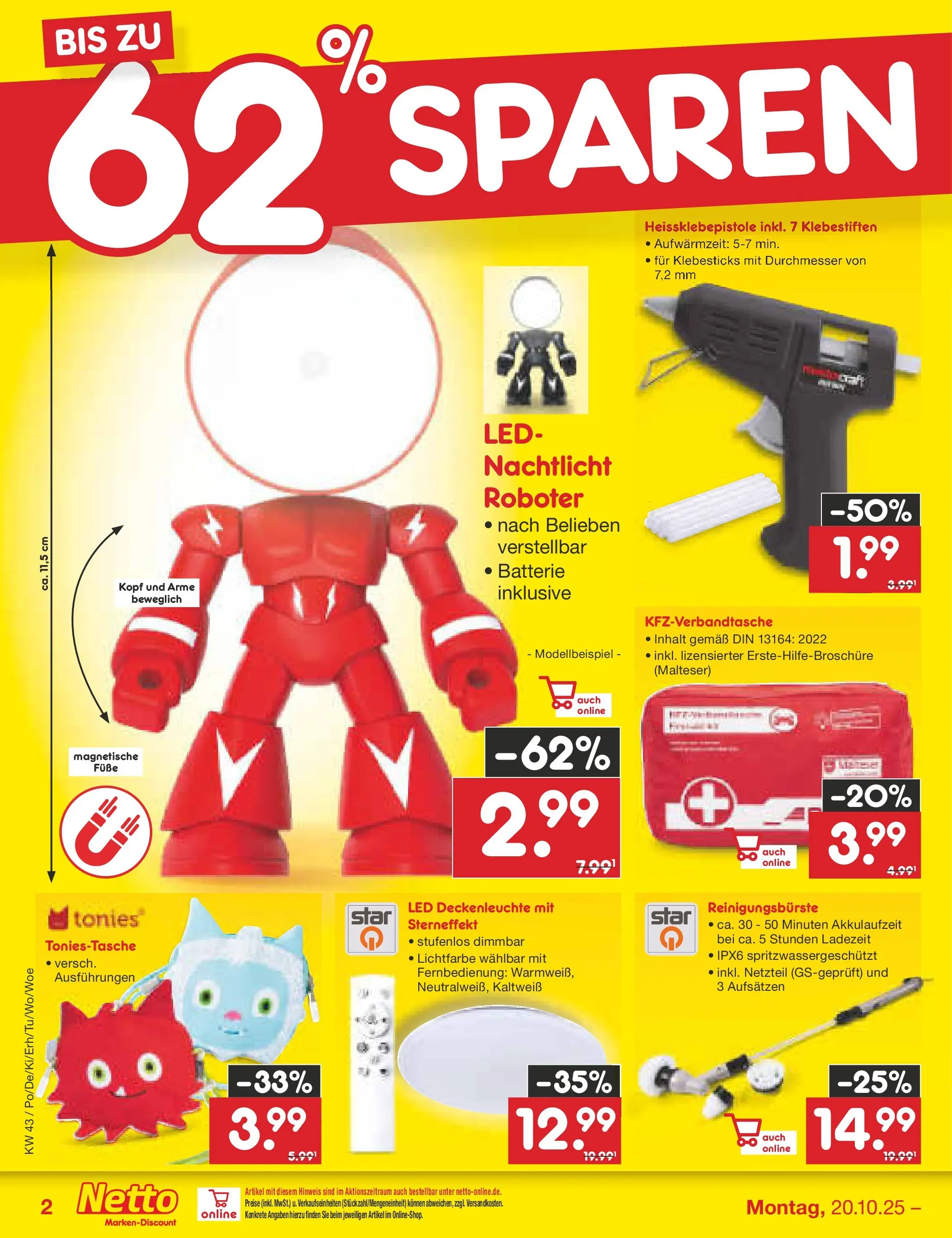 Netto Marken-Discount prospekt Oberhaid	 (ab 19.10.2025) » Angebote | Seite: 26 | Produkte: Roboter, Batterie, Nachtlicht, Netzteil