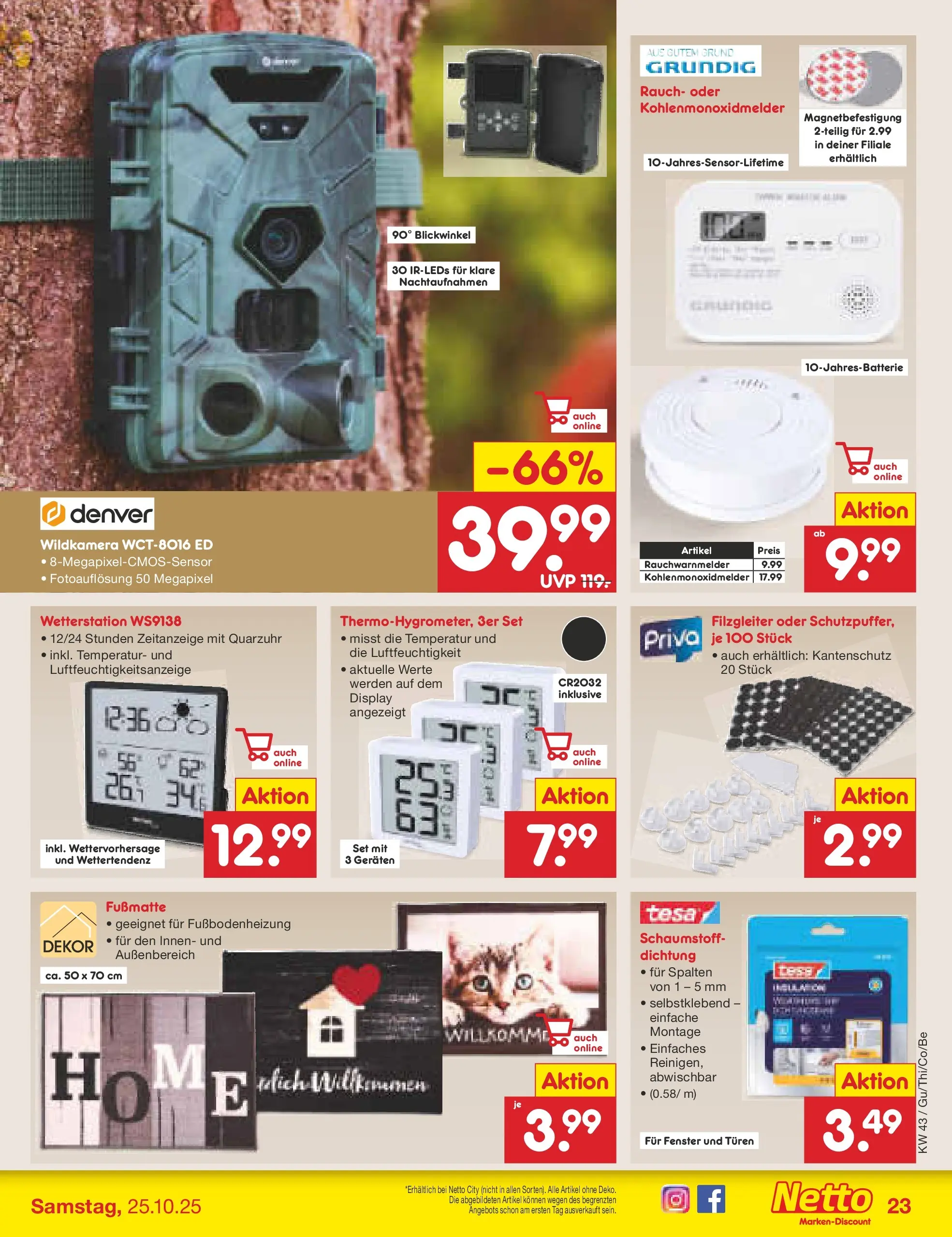 Netto Marken-Discount prospekt Glauchau (ab 19.10.2025) » Angebote | Seite: 31 | Produkte: Wetterstation, Fußmatte Netto Marken-Discount prospekt Glauchau (ab 19.10.2025) » Angebote | Seite: 31 | Produkte: Wetterstation, Fußmatte