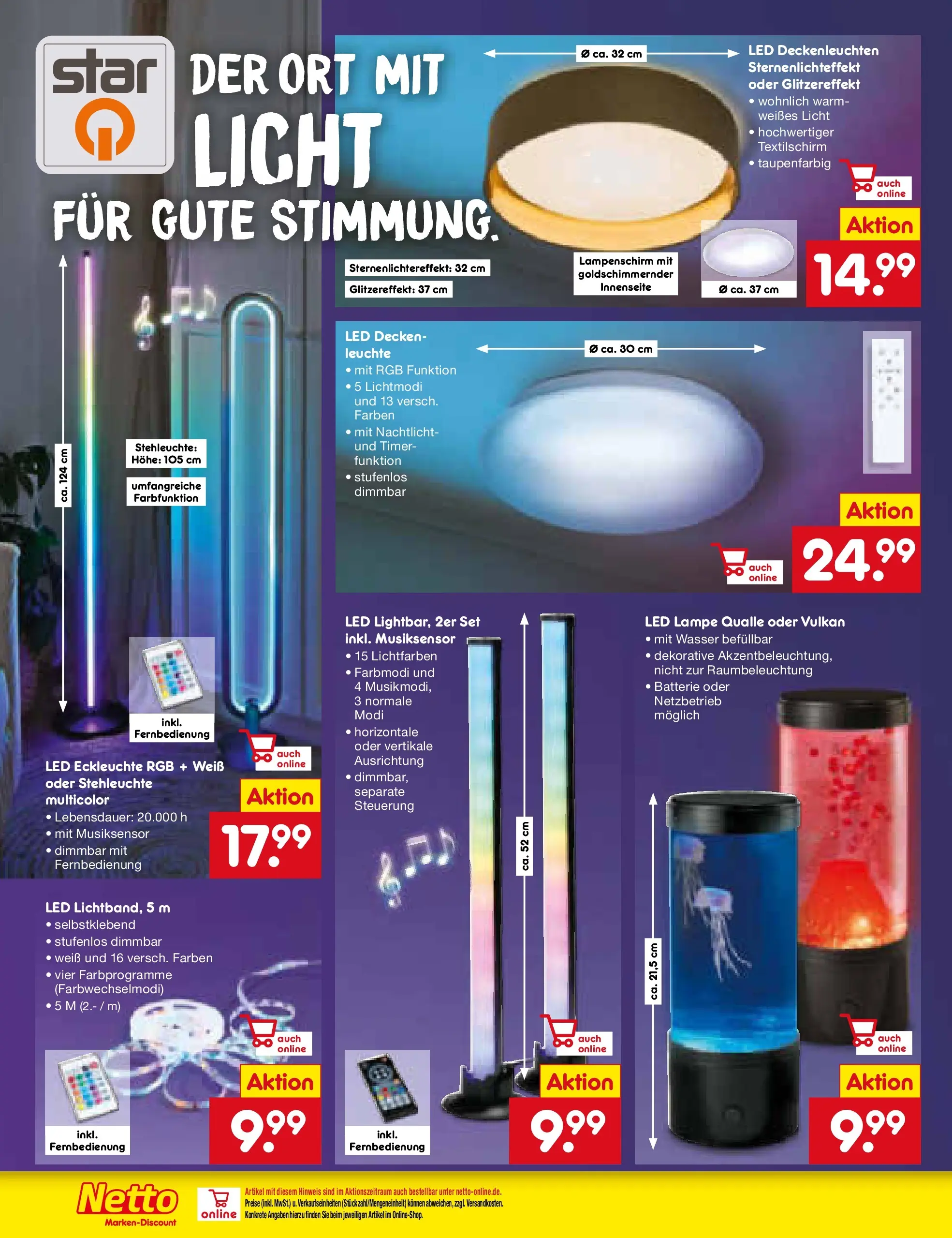 Netto Marken-Discount prospekt Glauchau (ab 19.10.2025) » Angebote | Seite: 32 | Produkte: LED Deckenleuchten, Lampenschirm, Wasser, Nachtlicht Netto Marken-Discount prospekt Glauchau (ab 19.10.2025) » Angebote | Seite: 32 | Produkte: LED Deckenleuchten, Lampenschirm, Wasser, Nachtlicht