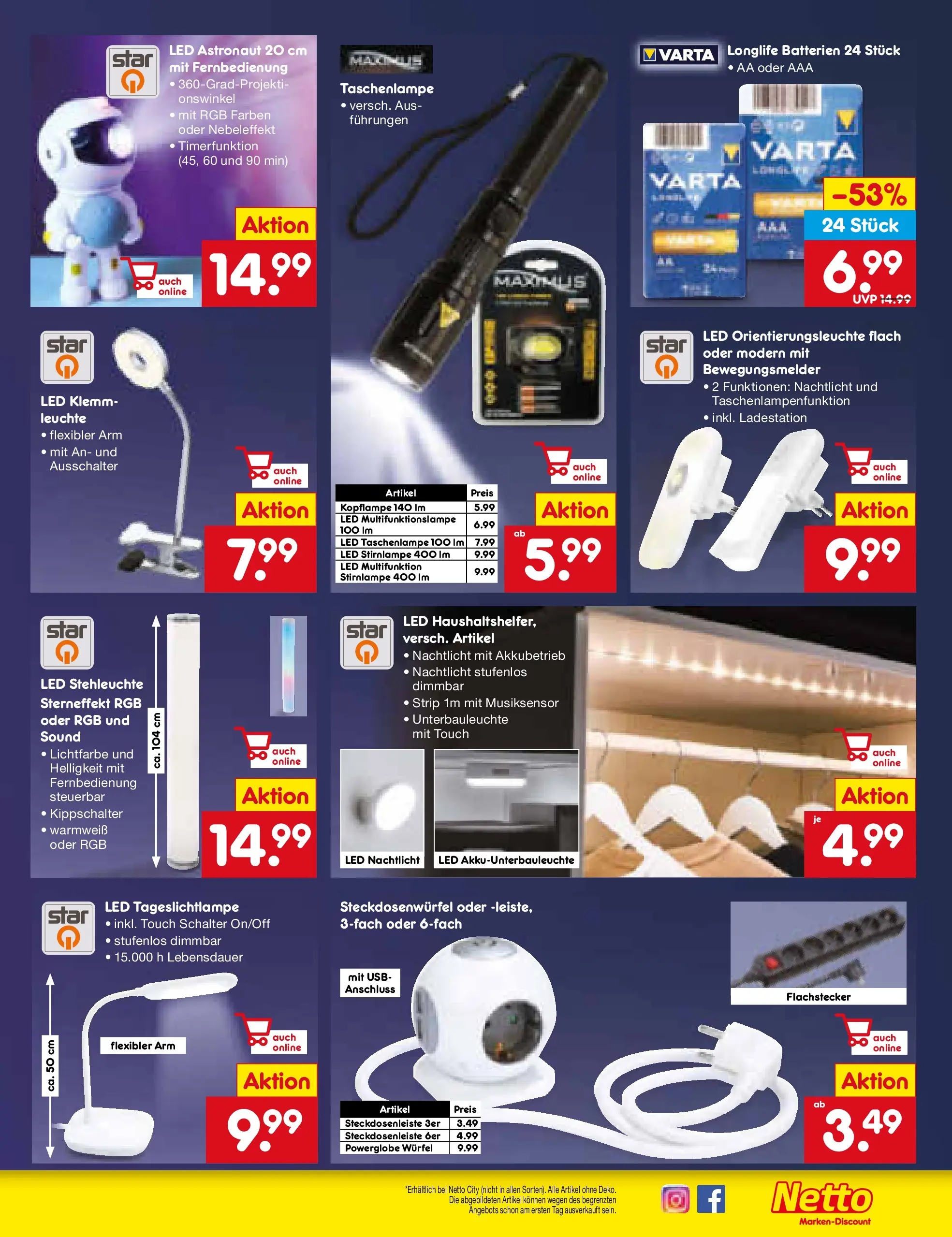 Netto Marken-Discount prospekt Glauchau (ab 19.10.2025) » Angebote | Seite: 33 | Produkte: USB, Batterien, Stirnlampe, Nachtlicht Netto Marken-Discount prospekt Glauchau (ab 19.10.2025) » Angebote | Seite: 33 | Produkte: USB, Batterien, Stirnlampe, Nachtlicht