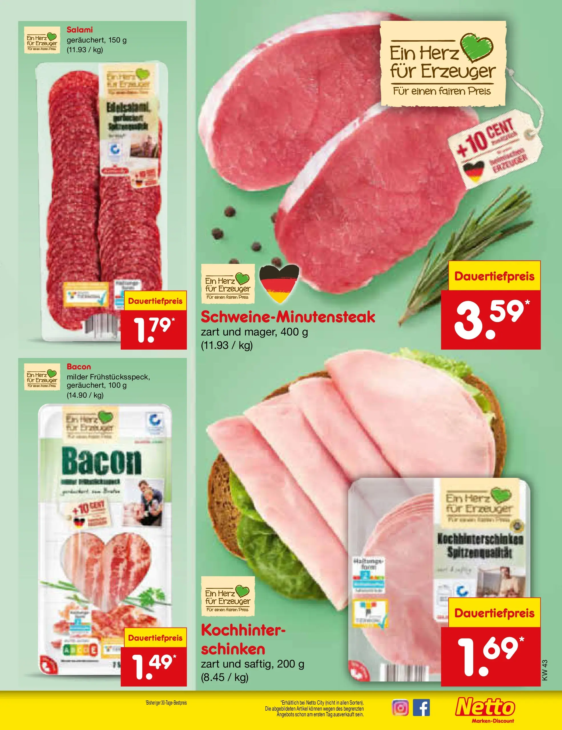 Netto Marken-Discount prospekt Glauchau (ab 19.10.2025) » Angebote | Seite: 53 | Produkte: Salami, Schinken Netto Marken-Discount prospekt Glauchau (ab 19.10.2025) » Angebote | Seite: 53 | Produkte: Salami, Schinken