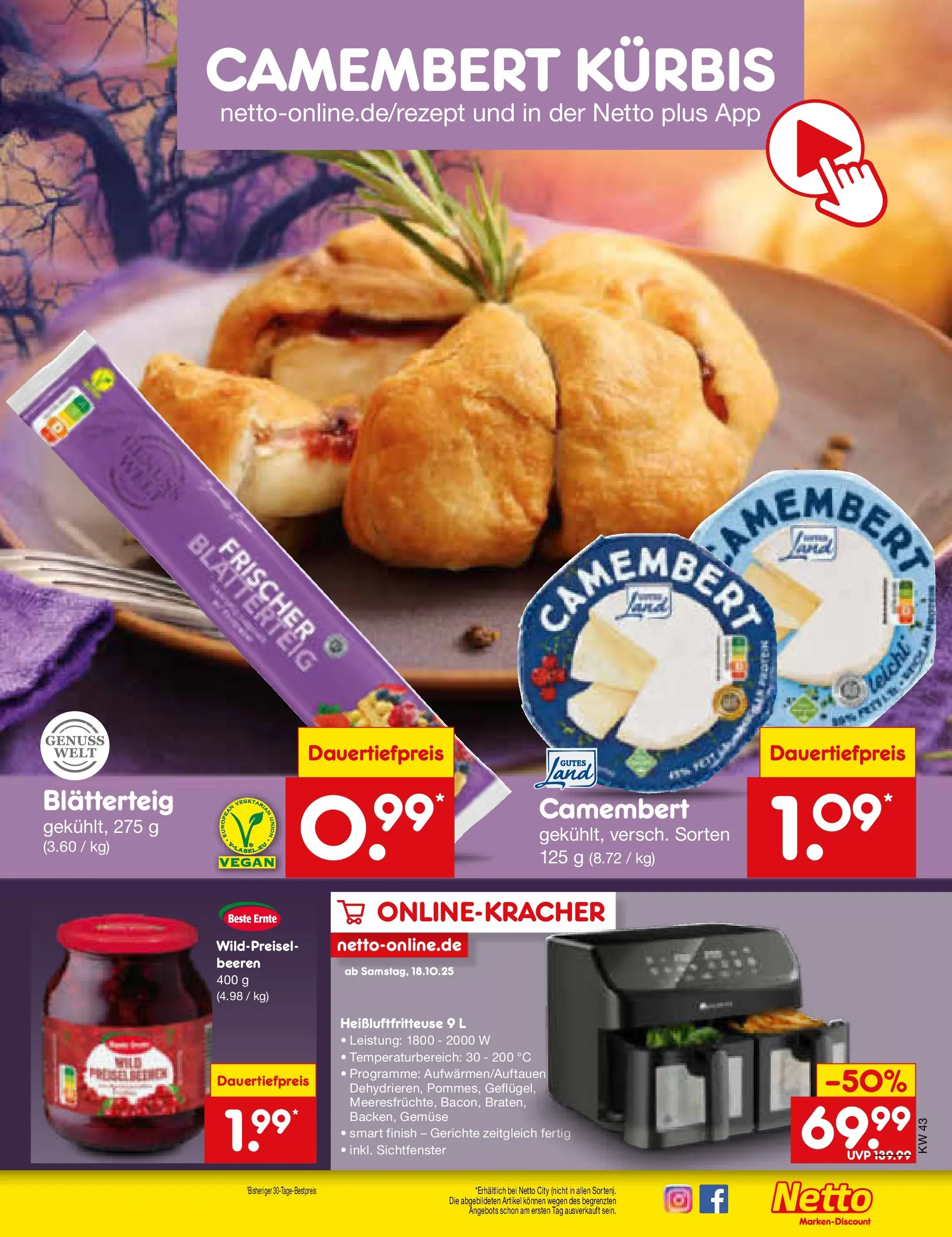 Netto Marken-Discount prospekt Glauchau (ab 19.10.2025) » Angebote | Seite: 55 | Produkte: Finish, Gemüse, Kürbis, Heißluftfritteuse Netto Marken-Discount prospekt Glauchau (ab 19.10.2025) » Angebote | Seite: 55 | Produkte: Finish, Gemüse, Kürbis, Heißluftfritteuse