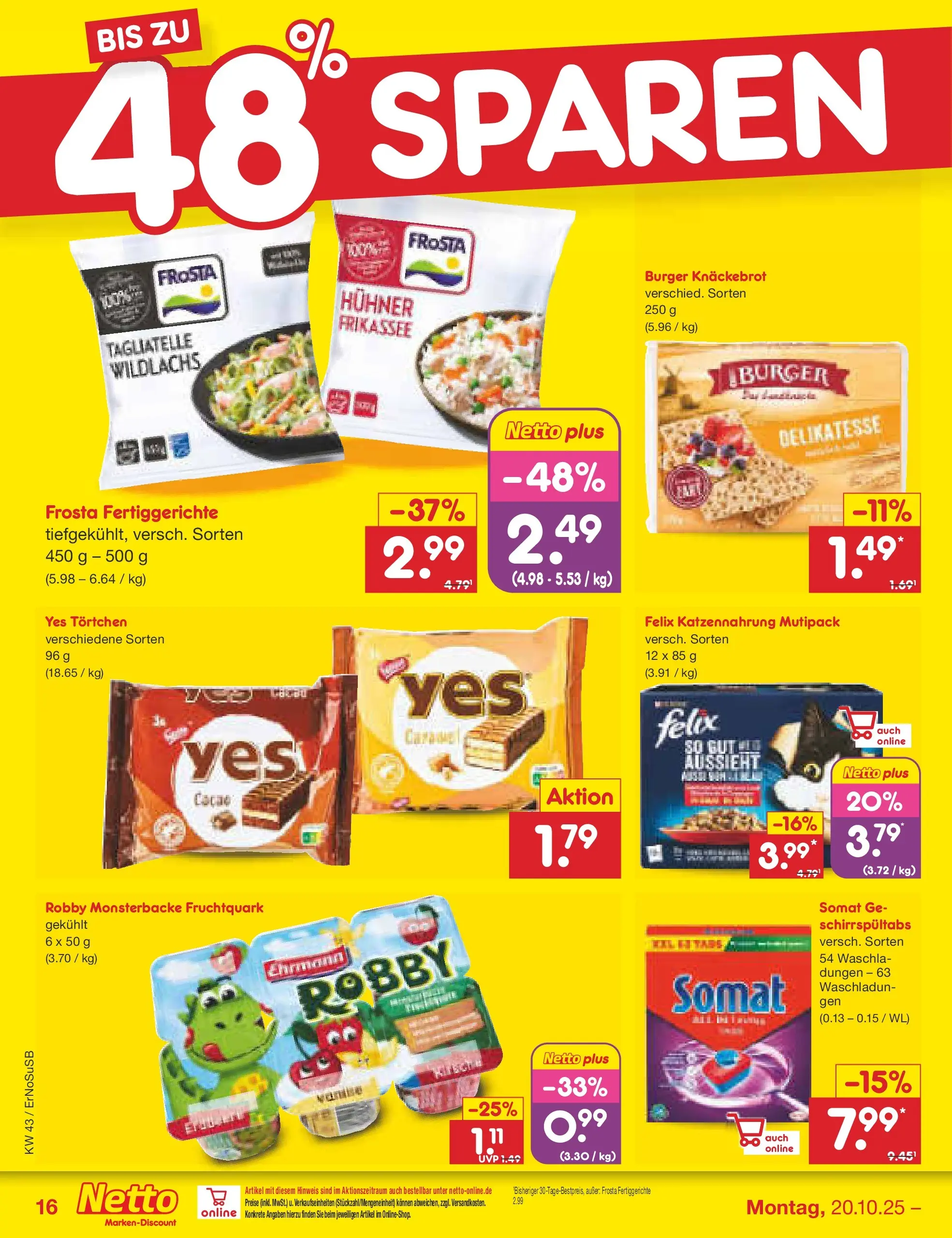 Netto Marken-Discount prospekt Erfurt (ab 20.10.2025) » Angebote | Seite: 18 | Produkte: Burger, Frosta, Fertiggerichte Netto Marken-Discount prospekt Erfurt (ab 20.10.2025) » Angebote | Seite: 18 | Produkte: Burger, Frosta, Fertiggerichte