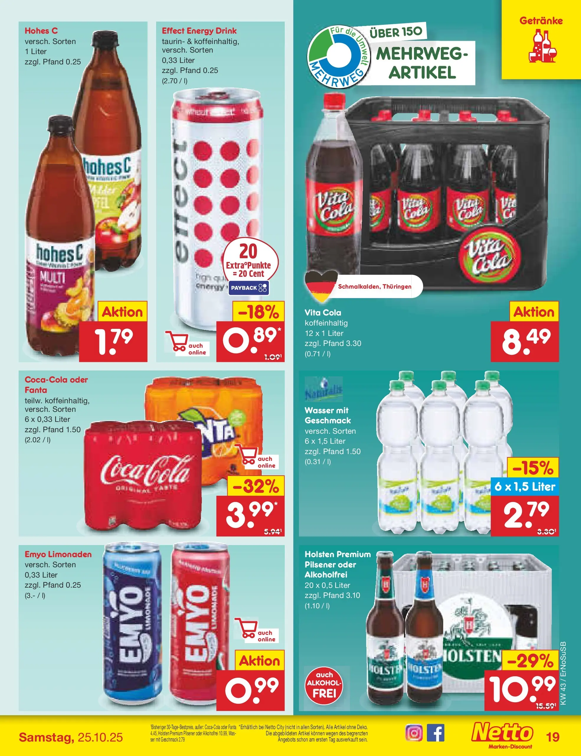 Netto Marken-Discount prospekt Erfurt (ab 20.10.2025) » Angebote | Seite: 21 | Produkte: Cola, Energy, Wasser, Vita cola Netto Marken-Discount prospekt Erfurt (ab 20.10.2025) » Angebote | Seite: 21 | Produkte: Cola, Energy, Wasser, Vita cola
