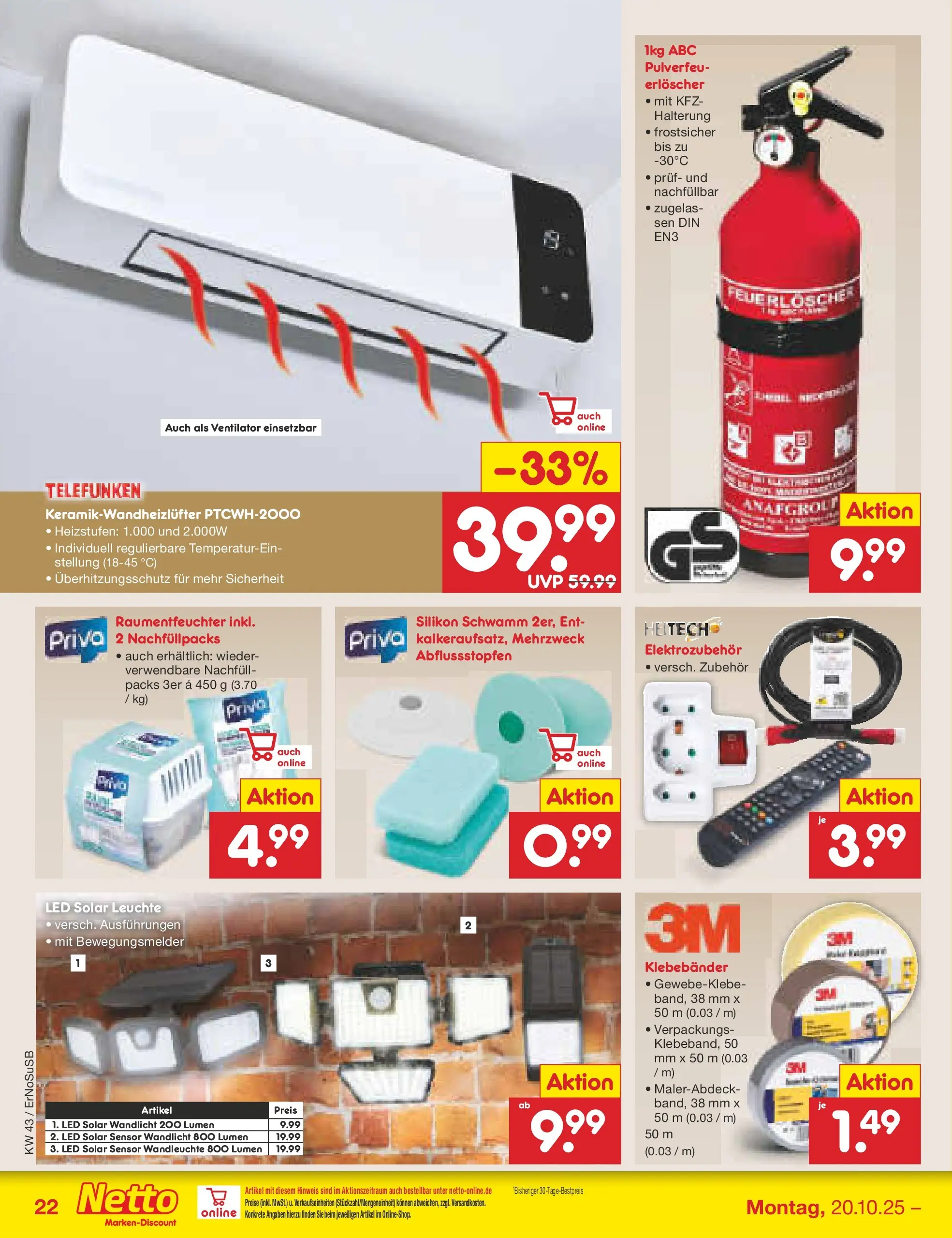 Netto Marken-Discount prospekt Erfurt (ab 20.10.2025) » Angebote | Seite: 30 | Produkte: Ventilator, Wandleuchte Netto Marken-Discount prospekt Erfurt (ab 20.10.2025) » Angebote | Seite: 30 | Produkte: Ventilator, Wandleuchte