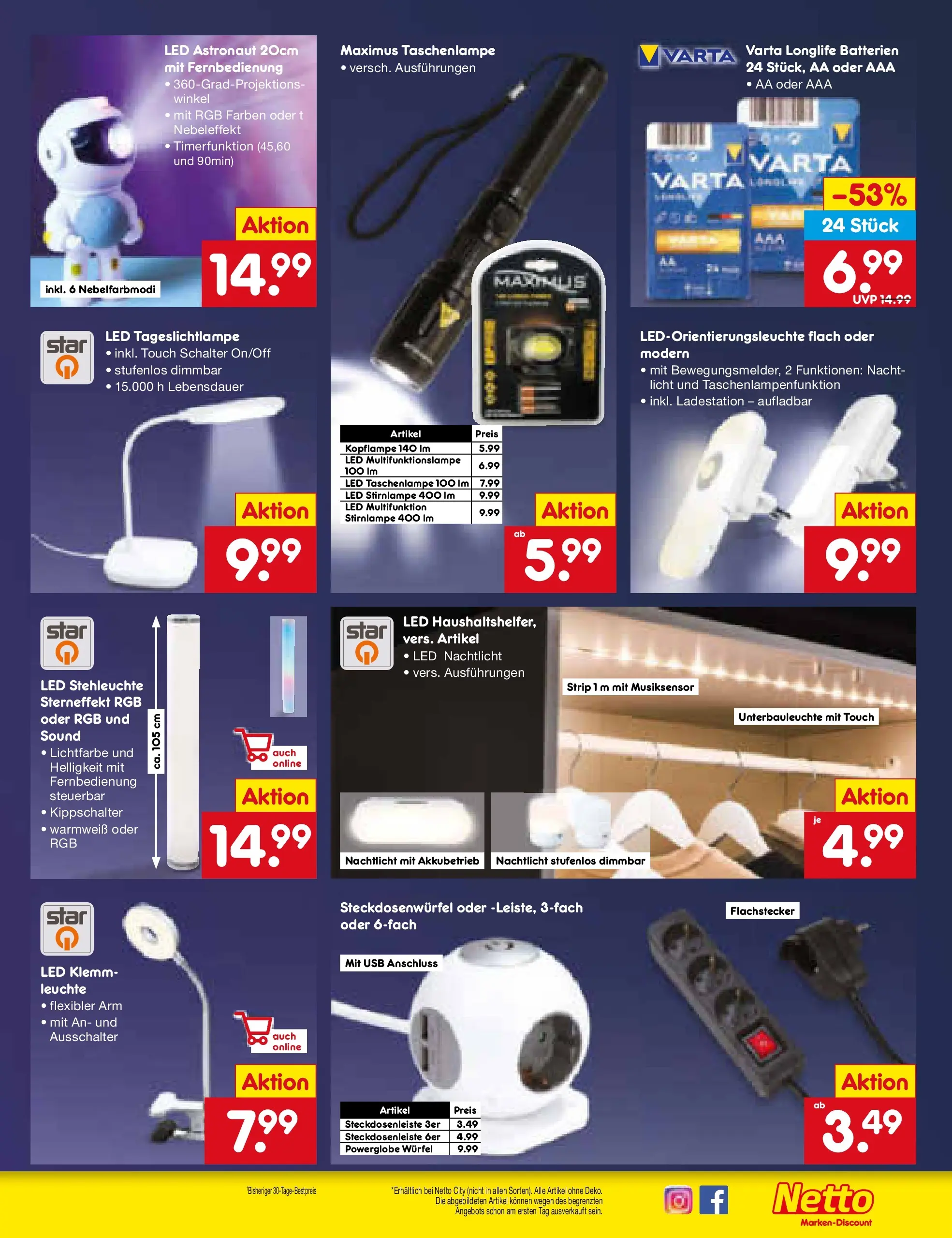 Netto Marken-Discount prospekt Erfurt (ab 20.10.2025) » Angebote | Seite: 33 | Produkte: USB, Batterien, Stirnlampe, Nachtlicht Netto Marken-Discount prospekt Erfurt (ab 20.10.2025) » Angebote | Seite: 33 | Produkte: USB, Batterien, Stirnlampe, Nachtlicht