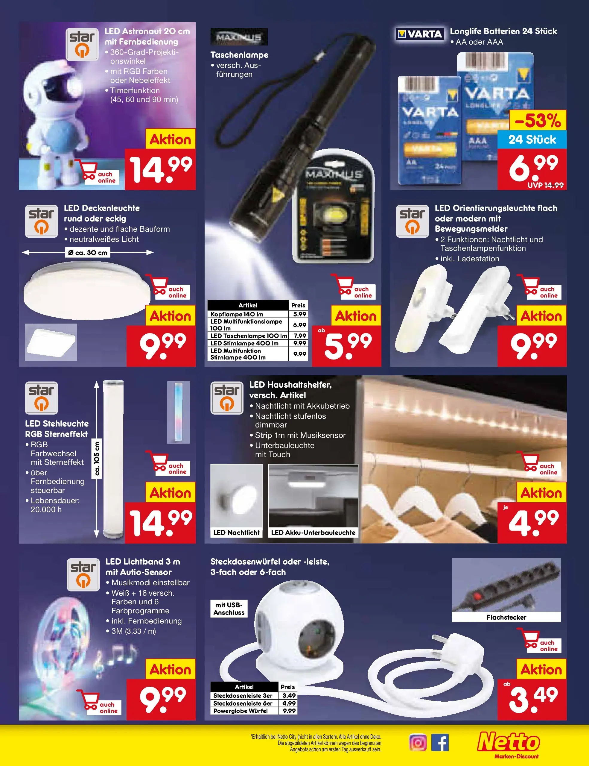 Netto Marken-Discount prospekt Oberhaid	 (ab 19.10.2025) » Angebote | Seite: 31 | Produkte: USB, Batterien, Stirnlampe, Nachtlicht