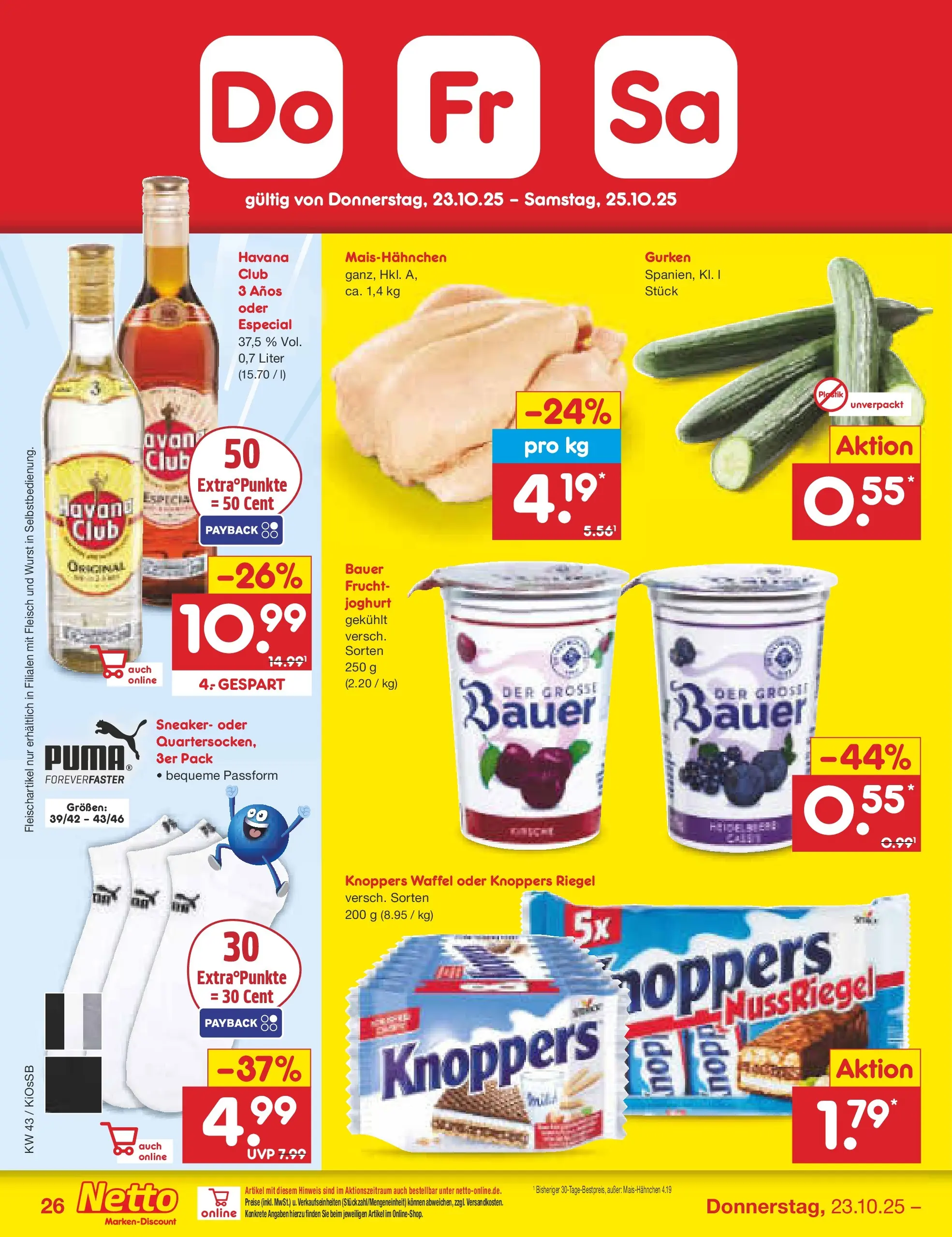 Netto Marken-Discount prospekt Oberhaid	 (ab 19.10.2025) » Angebote | Seite: 34 | Produkte: Joghurt, Wurst, Fleisch, Gurken