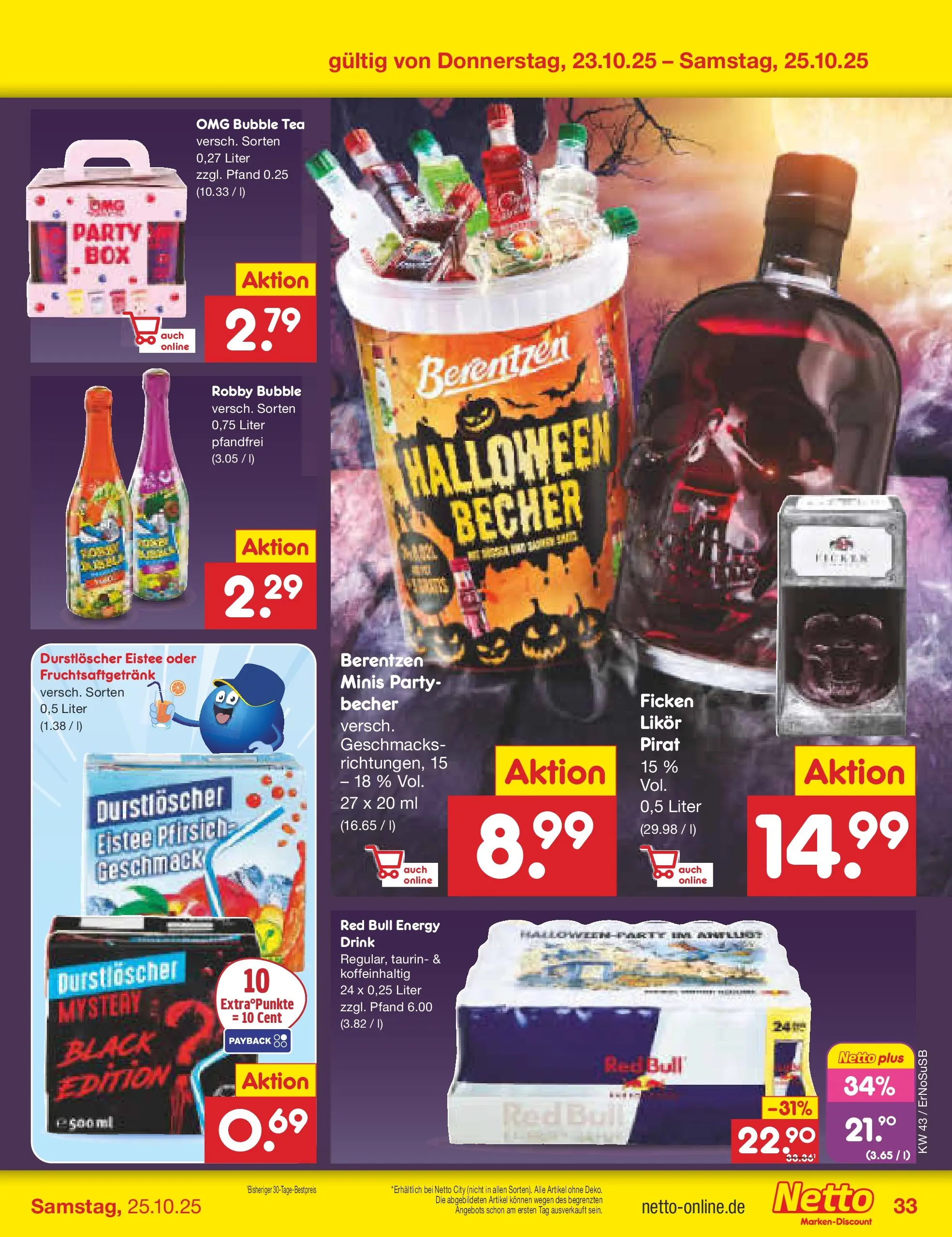 Netto Marken-Discount prospekt Erfurt (ab 20.10.2025) » Angebote | Seite: 43 | Produkte: Durstloscher, Likör, Pfirsich, Berentzen Netto Marken-Discount prospekt Erfurt (ab 20.10.2025) » Angebote | Seite: 43 | Produkte: Durstloscher, Likör, Pfirsich, Berentzen