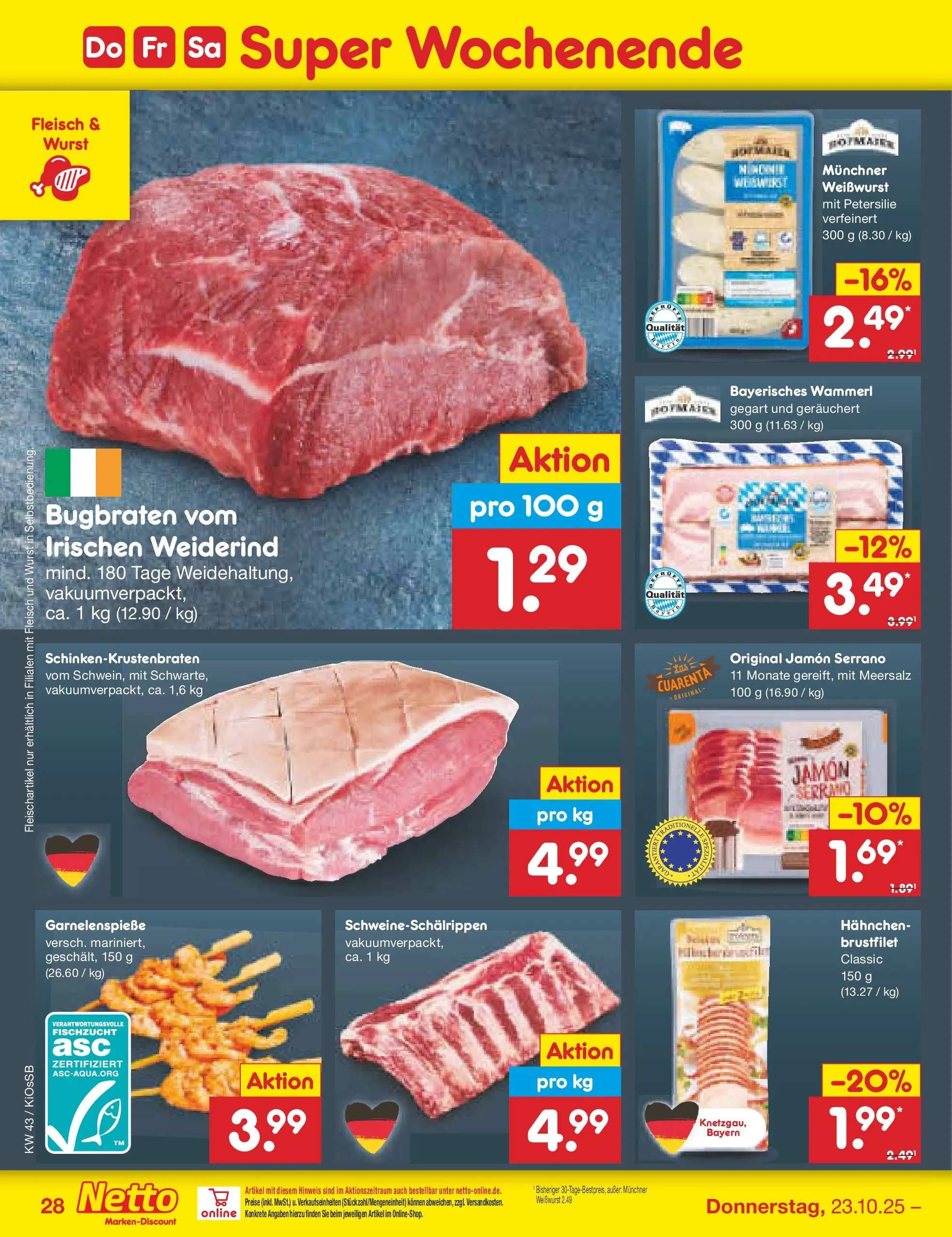 Netto Marken-Discount prospekt Oberhaid	 (ab 19.10.2025) » Angebote | Seite: 36 | Produkte: Hahnchen, Weißwurst, Wurst, Petersilie
