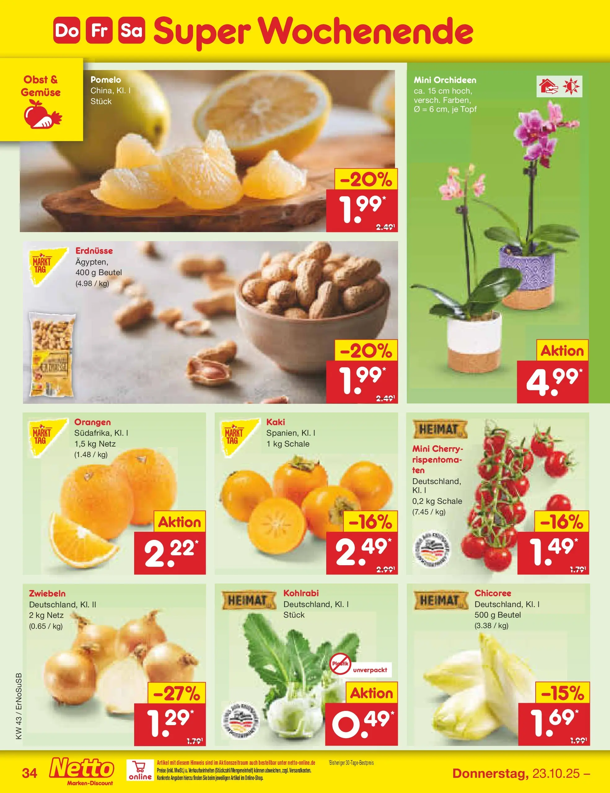 Netto Marken-Discount prospekt Erfurt (ab 20.10.2025) » Angebote | Seite: 44 | Produkte: Kohlrabi, Orangen, Gemüse, Obst Netto Marken-Discount prospekt Erfurt (ab 20.10.2025) » Angebote | Seite: 44 | Produkte: Kohlrabi, Orangen, Gemüse, Obst