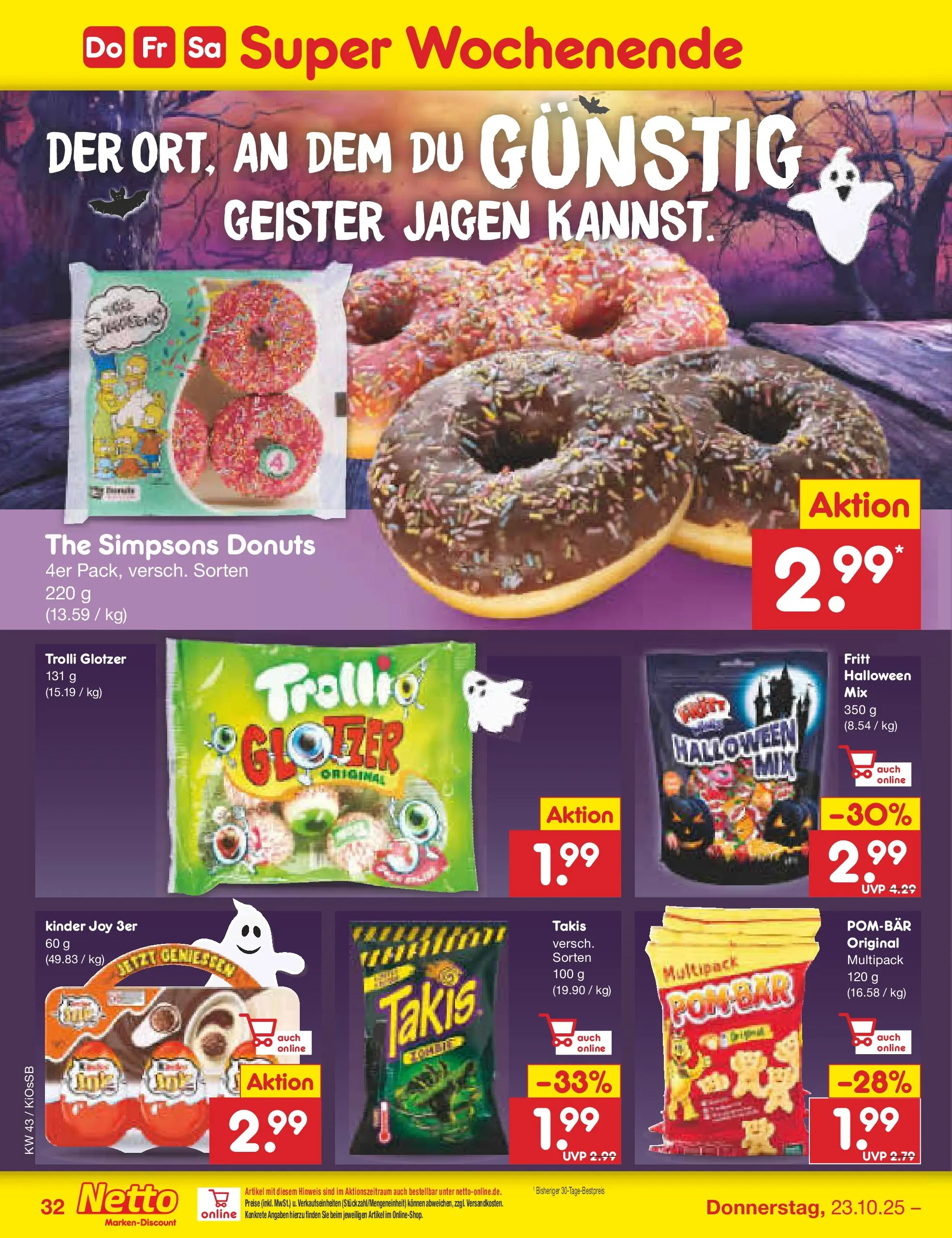 Netto Marken-Discount prospekt Oberhaid	 (ab 19.10.2025) » Angebote | Seite: 40 | Produkte: Kinder joy, Donuts