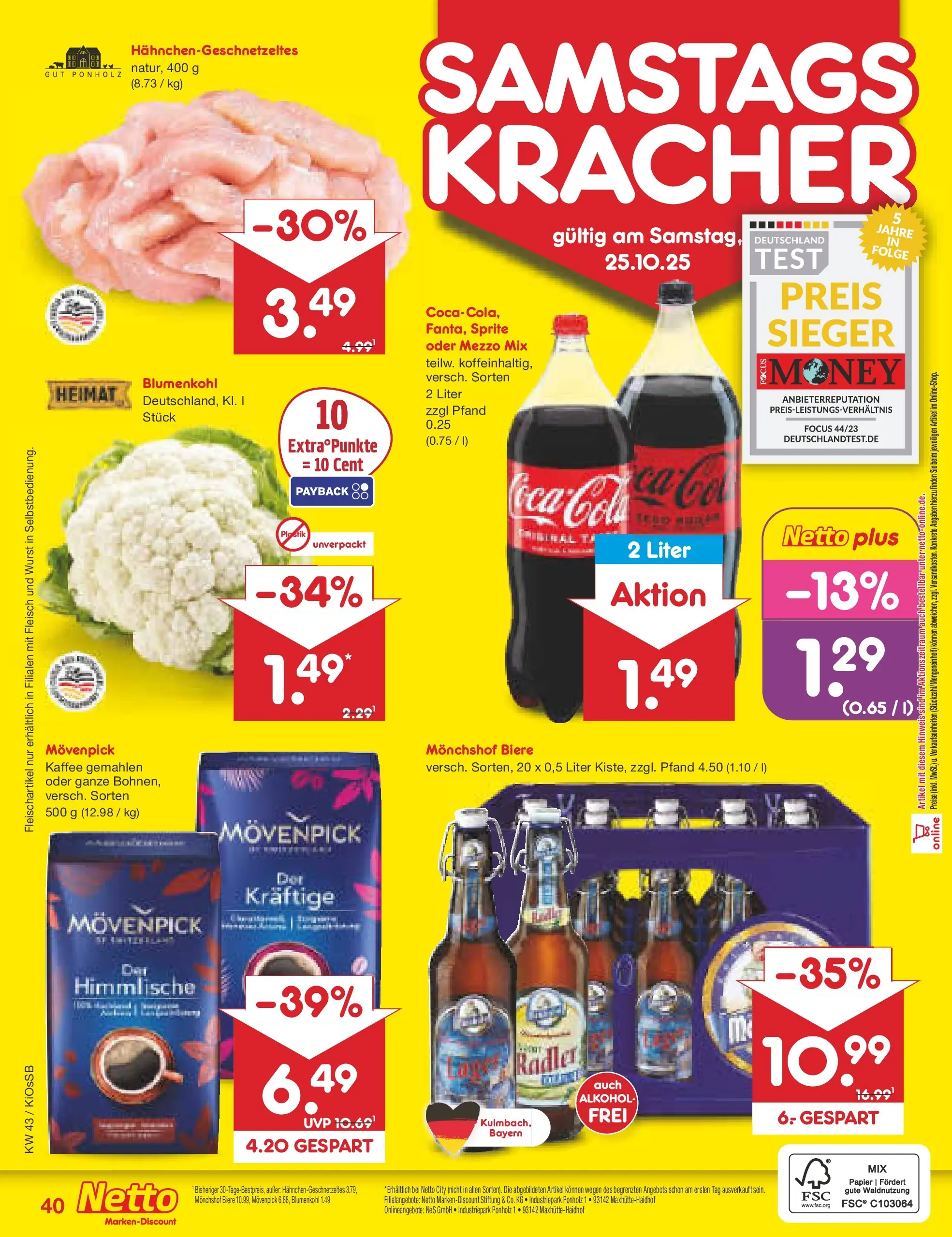 Netto Marken-Discount prospekt Oberhaid	 (ab 19.10.2025) » Angebote | Seite: 48 | Produkte: Sprite, Kaffee, Wurst, Oder mezzo mix