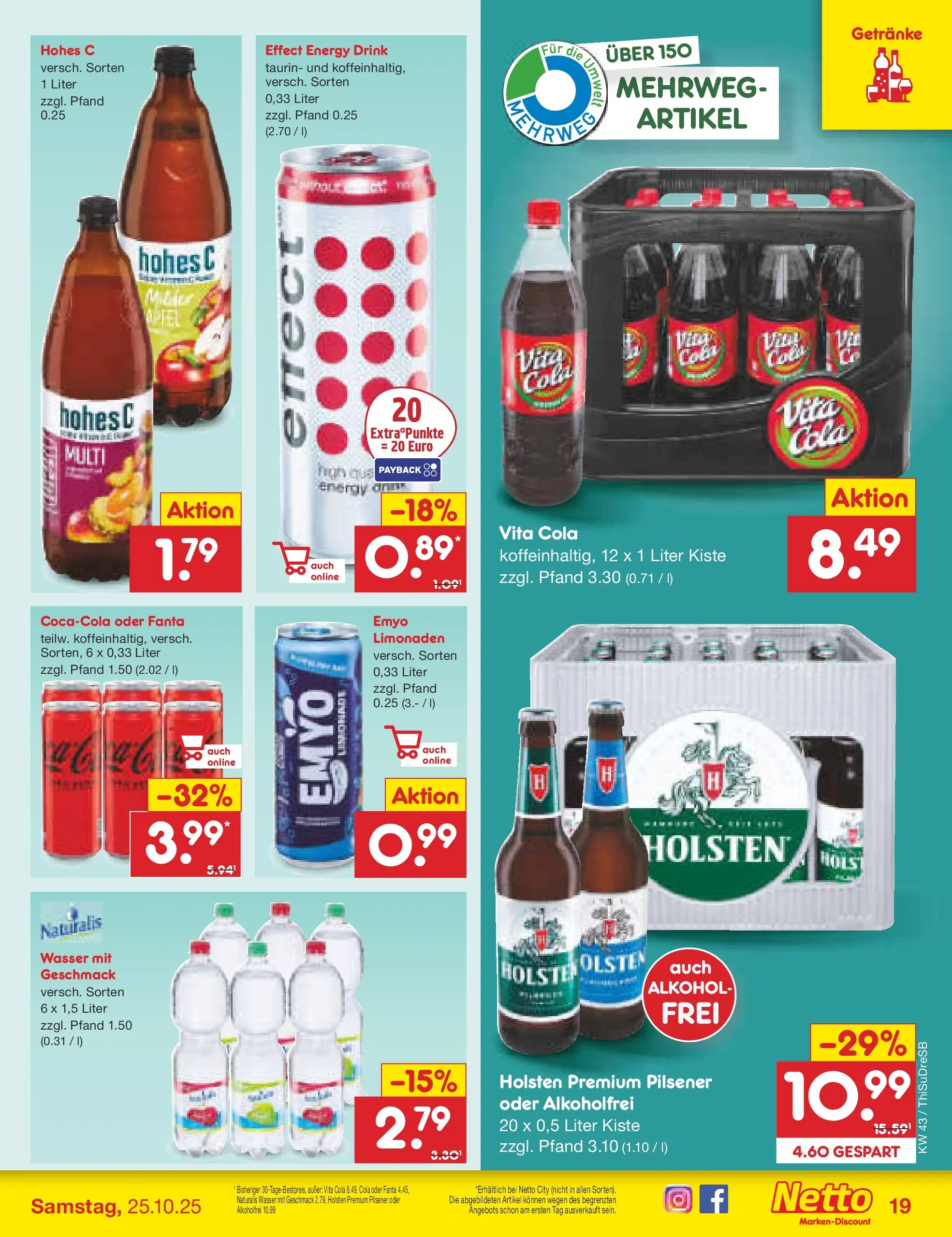 Netto Marken-Discount prospekt Pirna (ab 20.10.2025) » Angebote | Seite: 21 | Produkte: Energy, Äpfel, Holsten, Wasser Netto Marken-Discount prospekt Pirna (ab 20.10.2025) » Angebote | Seite: 21 | Produkte: Energy, Äpfel, Holsten, Wasser