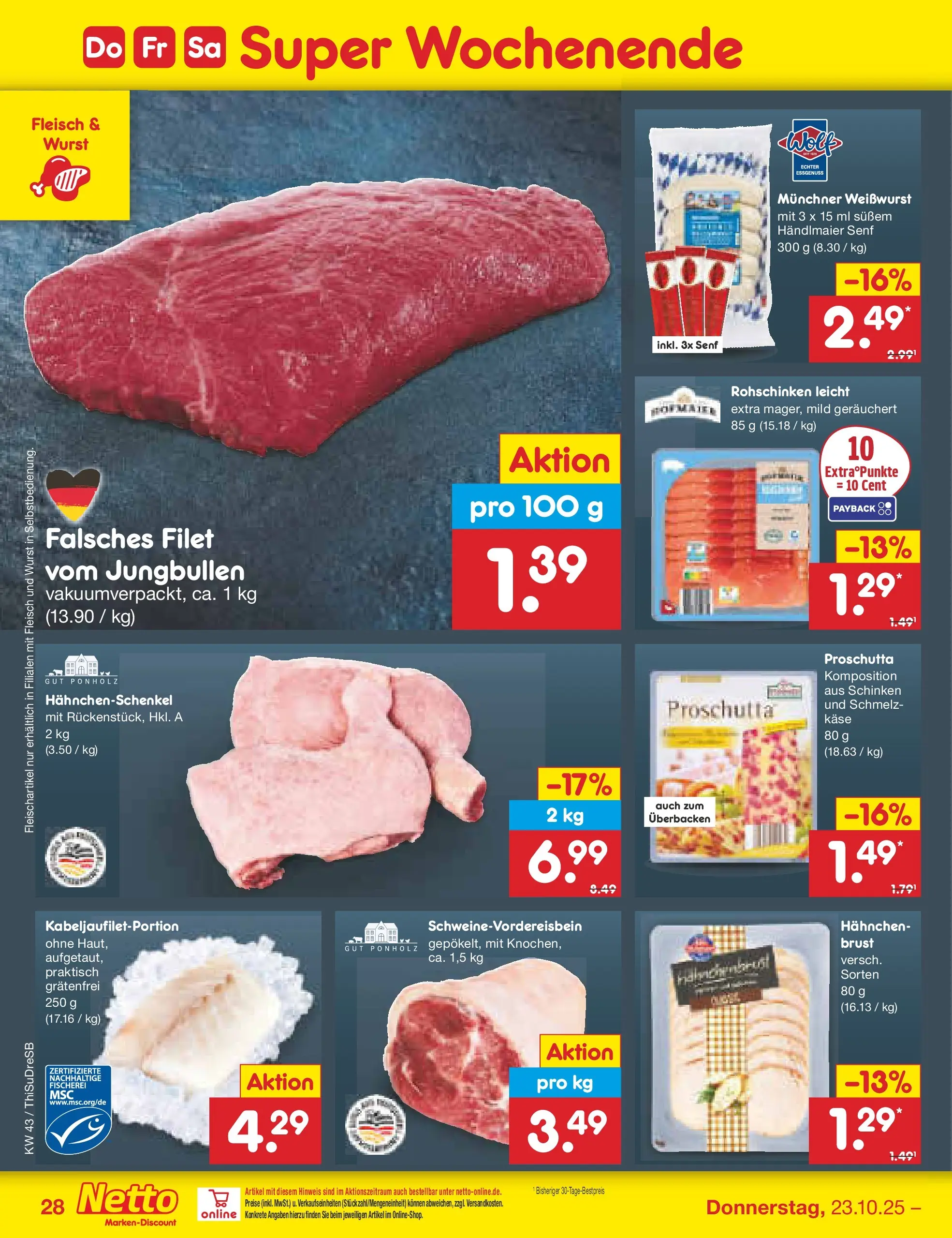 Netto Marken-Discount prospekt Pirna (ab 20.10.2025) » Angebote | Seite: 38 | Produkte: Hahnchen, Käse, Schinken, Fleisch Netto Marken-Discount prospekt Pirna (ab 20.10.2025) » Angebote | Seite: 38 | Produkte: Hahnchen, Käse, Schinken, Fleisch