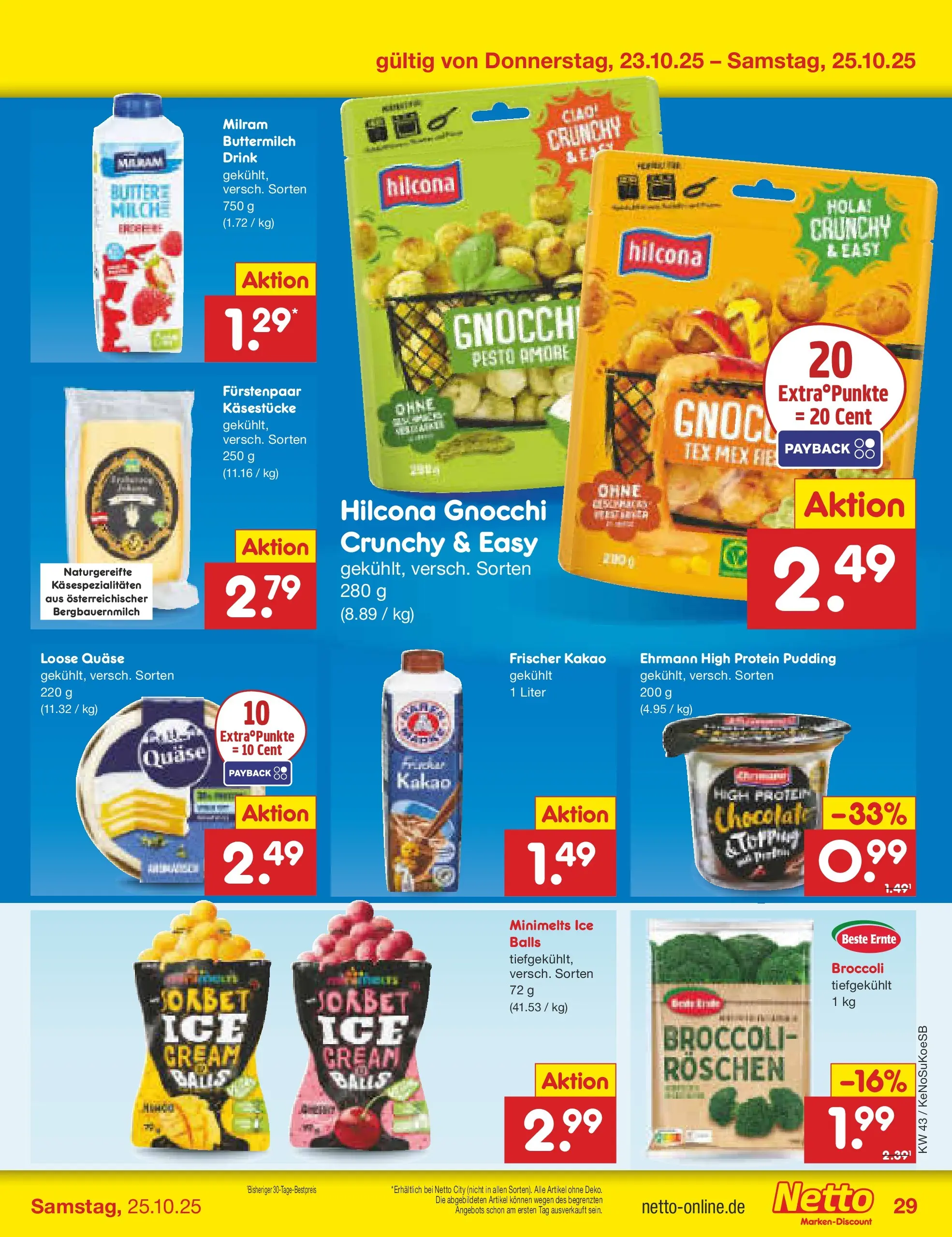 Netto Marken-Discount prospekt Kruft	 (ab 19.10.2025) » Angebote | Seite: 33 | Produkte: High protein pudding, Milch, Pudding, Milram