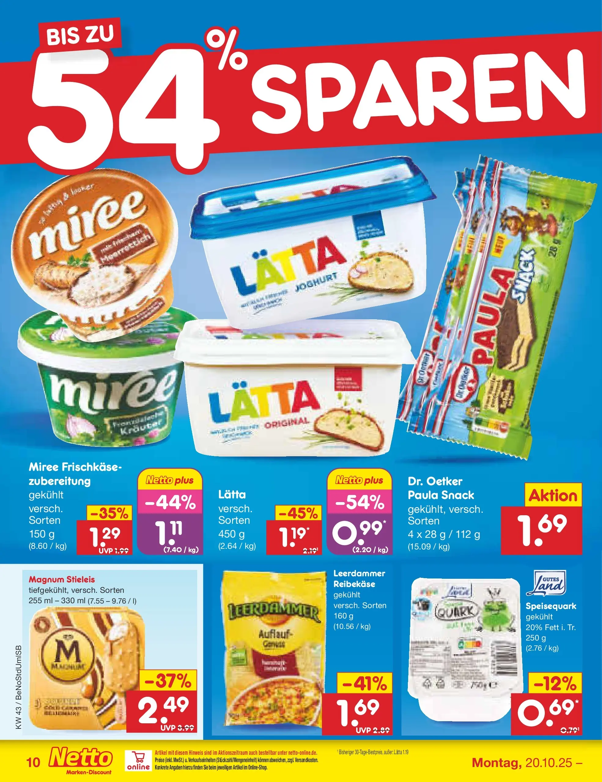 Netto Marken-Discount prospekt Berlin-Spandau (ab 19.10.2025) » Angebote | Seite: 12 | Produkte: Lätta, Reibekase, Speisequark, Frischkase Netto Marken-Discount prospekt Berlin-Spandau (ab 19.10.2025) » Angebote | Seite: 12 | Produkte: Lätta, Reibekase, Speisequark, Frischkase
