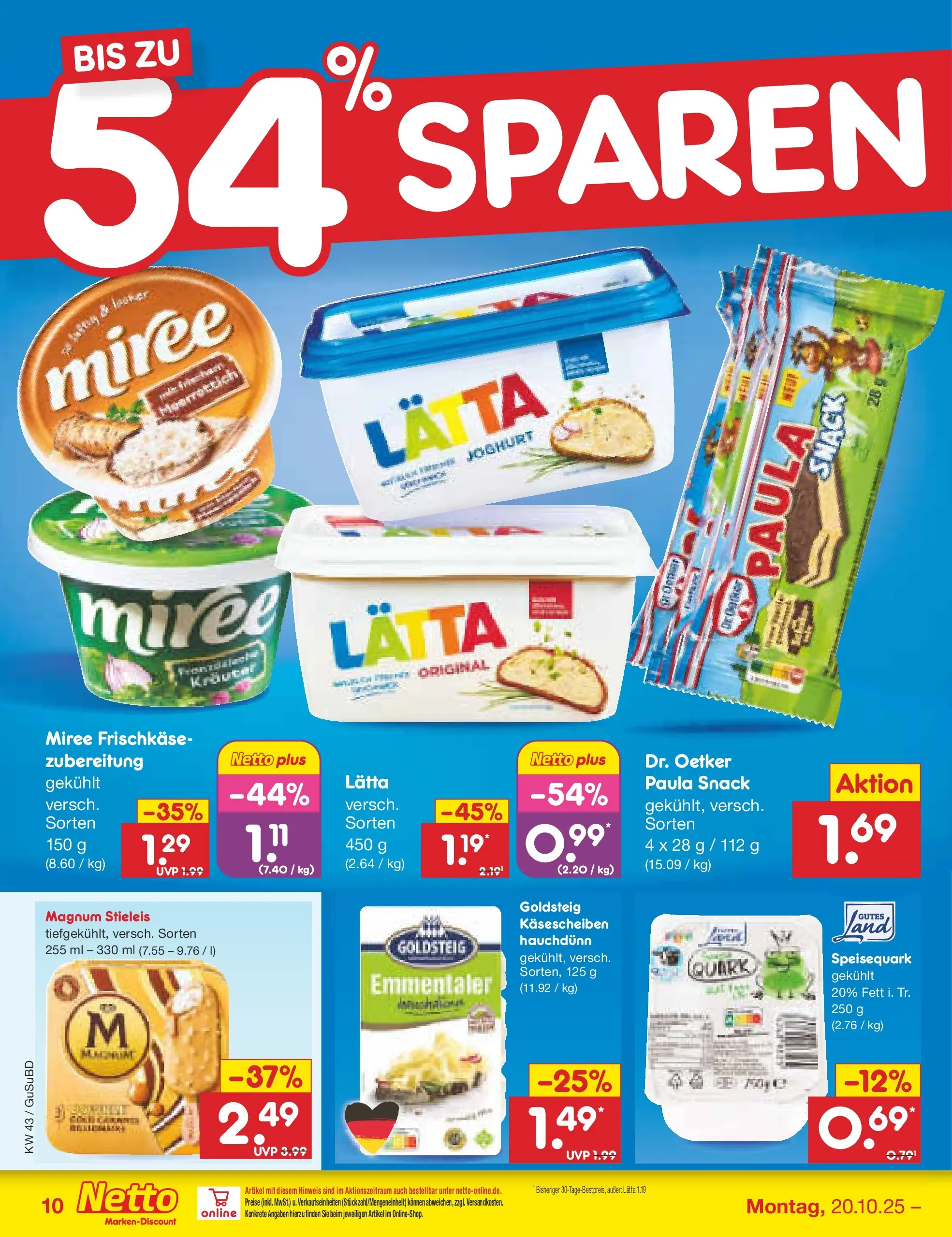 Netto Marken-Discount prospekt Glauchau (ab 19.10.2025) » Angebote | Seite: 12 | Produkte: Quark, Joghurt, Speisequark, Frischkase Netto Marken-Discount prospekt Glauchau (ab 19.10.2025) » Angebote | Seite: 12 | Produkte: Quark, Joghurt, Speisequark, Frischkase