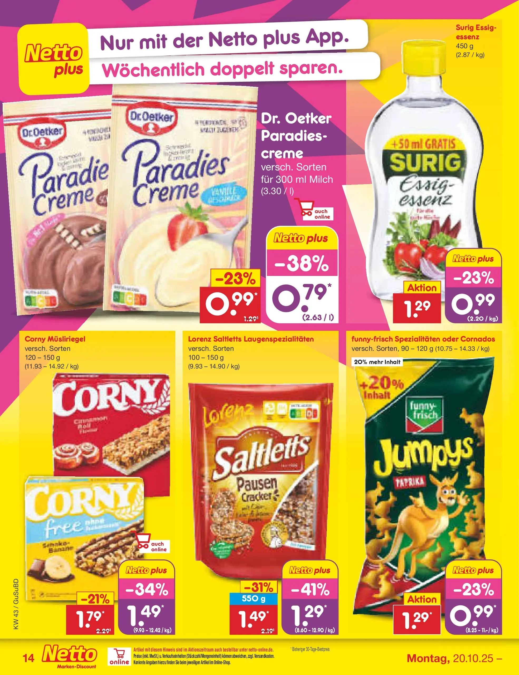 Netto Marken-Discount prospekt Glauchau (ab 19.10.2025) » Angebote | Seite: 16 | Produkte: Milch, Funny frisch, Creme, Paprika Netto Marken-Discount prospekt Glauchau (ab 19.10.2025) » Angebote | Seite: 16 | Produkte: Milch, Funny frisch, Creme, Paprika