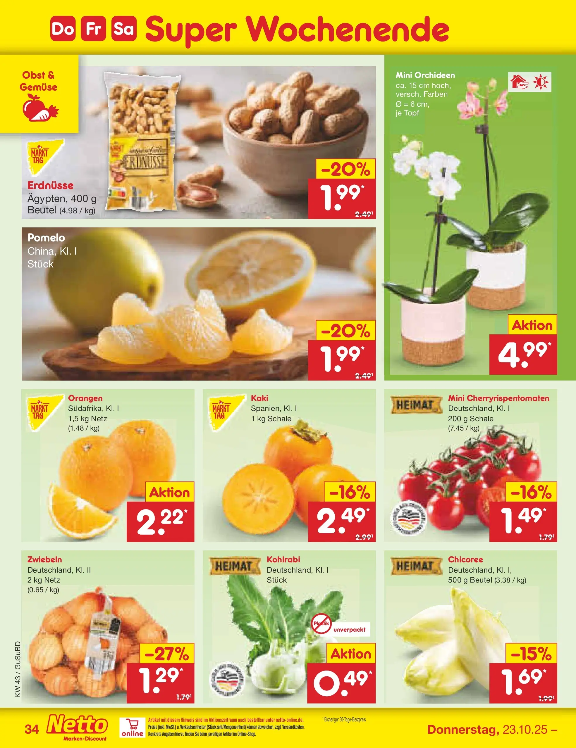 Netto Marken-Discount prospekt Glauchau (ab 19.10.2025) » Angebote | Seite: 44 | Produkte: Kohlrabi, Orangen, Gemüse, Obst Netto Marken-Discount prospekt Glauchau (ab 19.10.2025) » Angebote | Seite: 44 | Produkte: Kohlrabi, Orangen, Gemüse, Obst