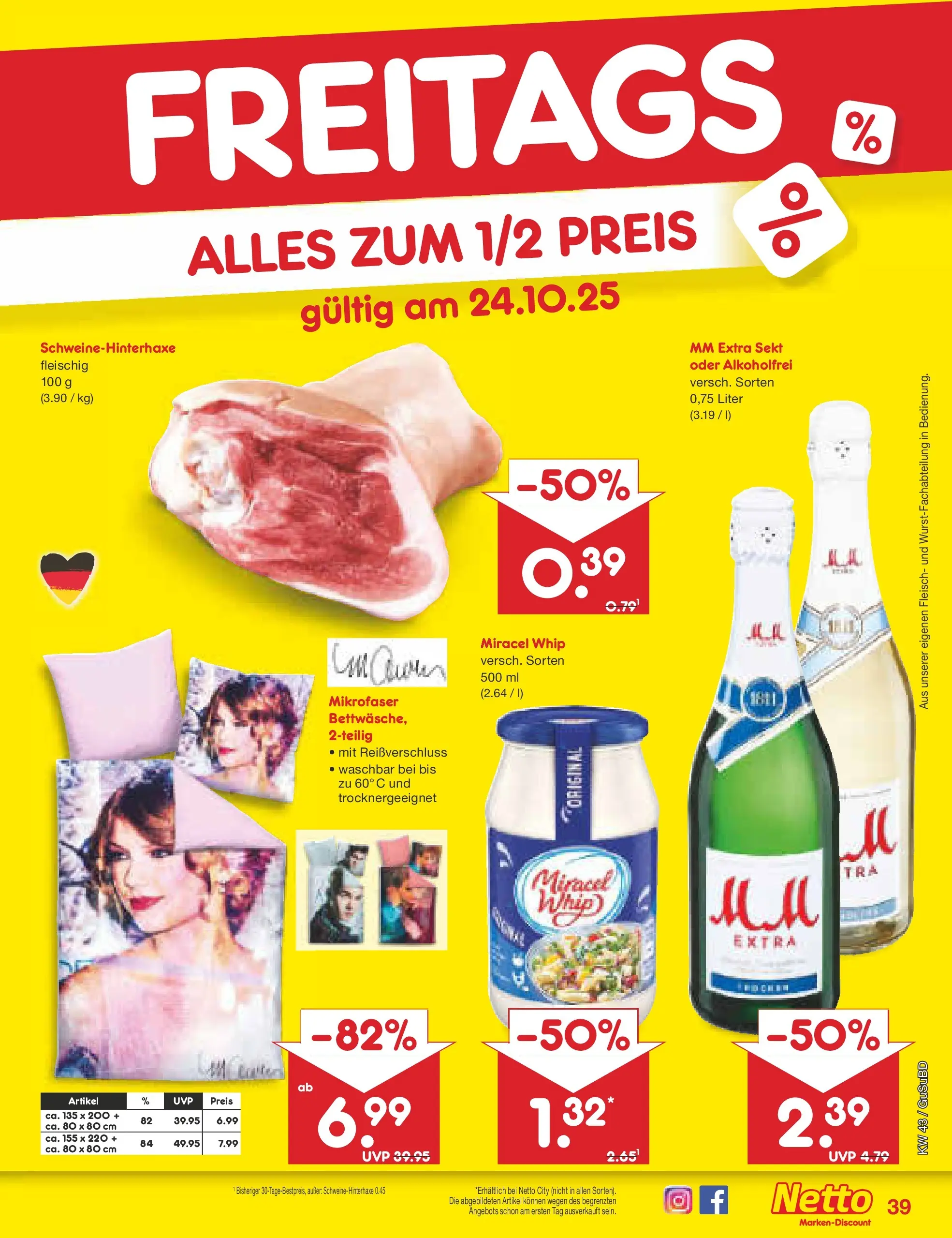 Netto Marken-Discount prospekt Glauchau (ab 19.10.2025) » Angebote | Seite: 49 | Produkte: Sekt, Miracel whip, Fleisch Netto Marken-Discount prospekt Glauchau (ab 19.10.2025) » Angebote | Seite: 49 | Produkte: Sekt, Miracel whip, Fleisch