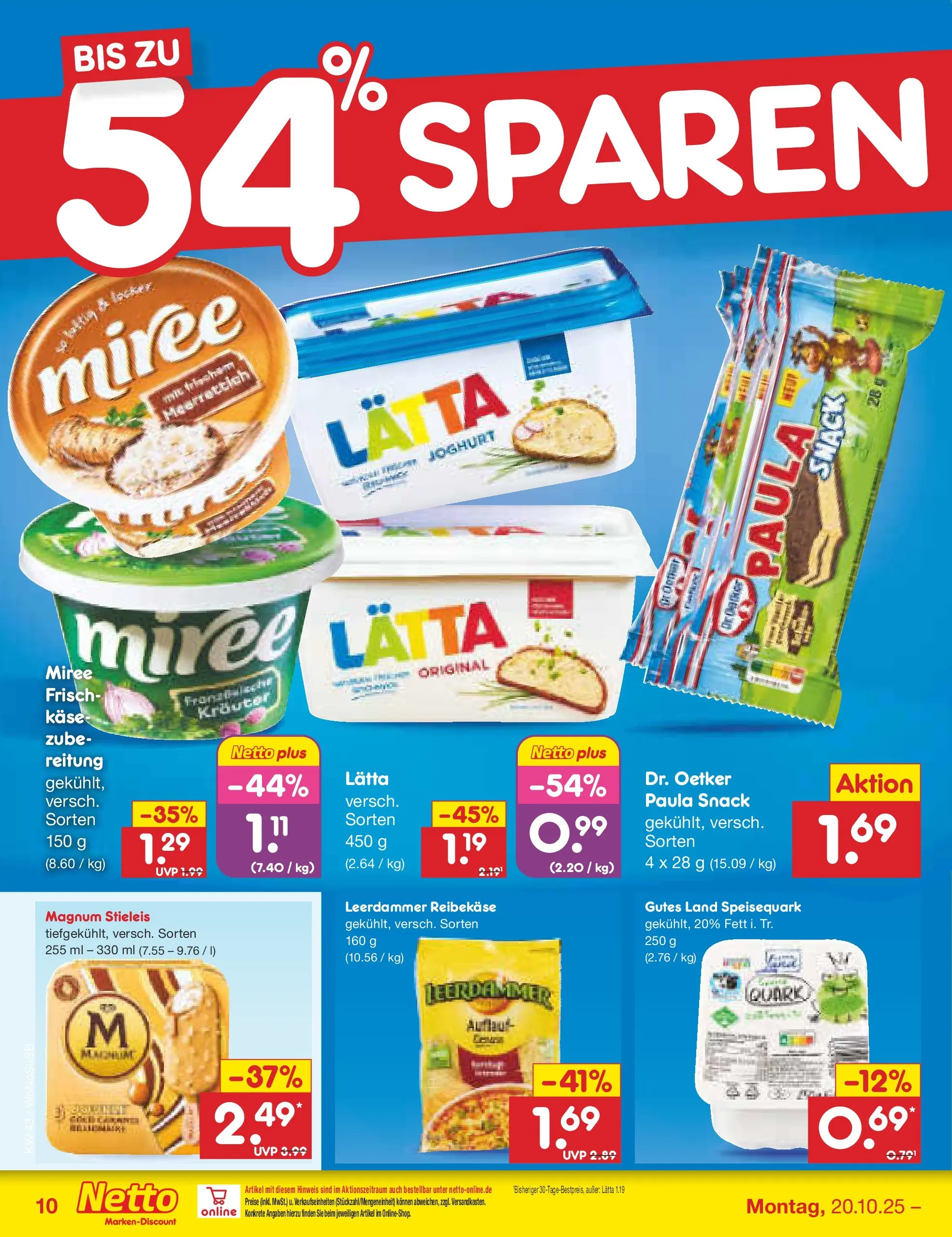 Netto Marken-Discount prospekt Frankfurt (ab 19.10.2025) » Angebote | Seite: 10 | Produkte: Quark, Joghurt, Leerdammer, Lätta Netto Marken-Discount prospekt Frankfurt (ab 19.10.2025) » Angebote | Seite: 10 | Produkte: Quark, Joghurt, Leerdammer, Lätta