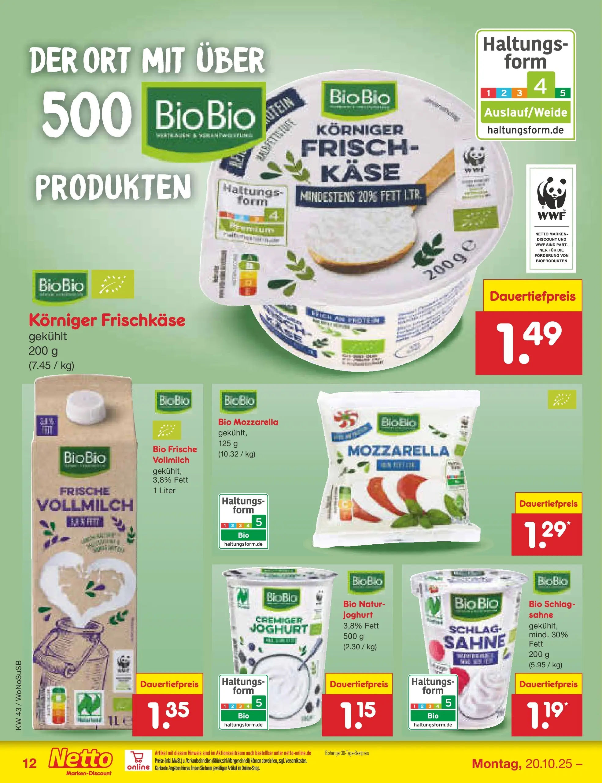Netto Marken-Discount prospekt Frankfurt (ab 19.10.2025) » Angebote | Seite: 12 | Produkte: Käse, Mozzarella, Sahne, Frischkase Netto Marken-Discount prospekt Frankfurt (ab 19.10.2025) » Angebote | Seite: 12 | Produkte: Käse, Mozzarella, Sahne, Frischkase