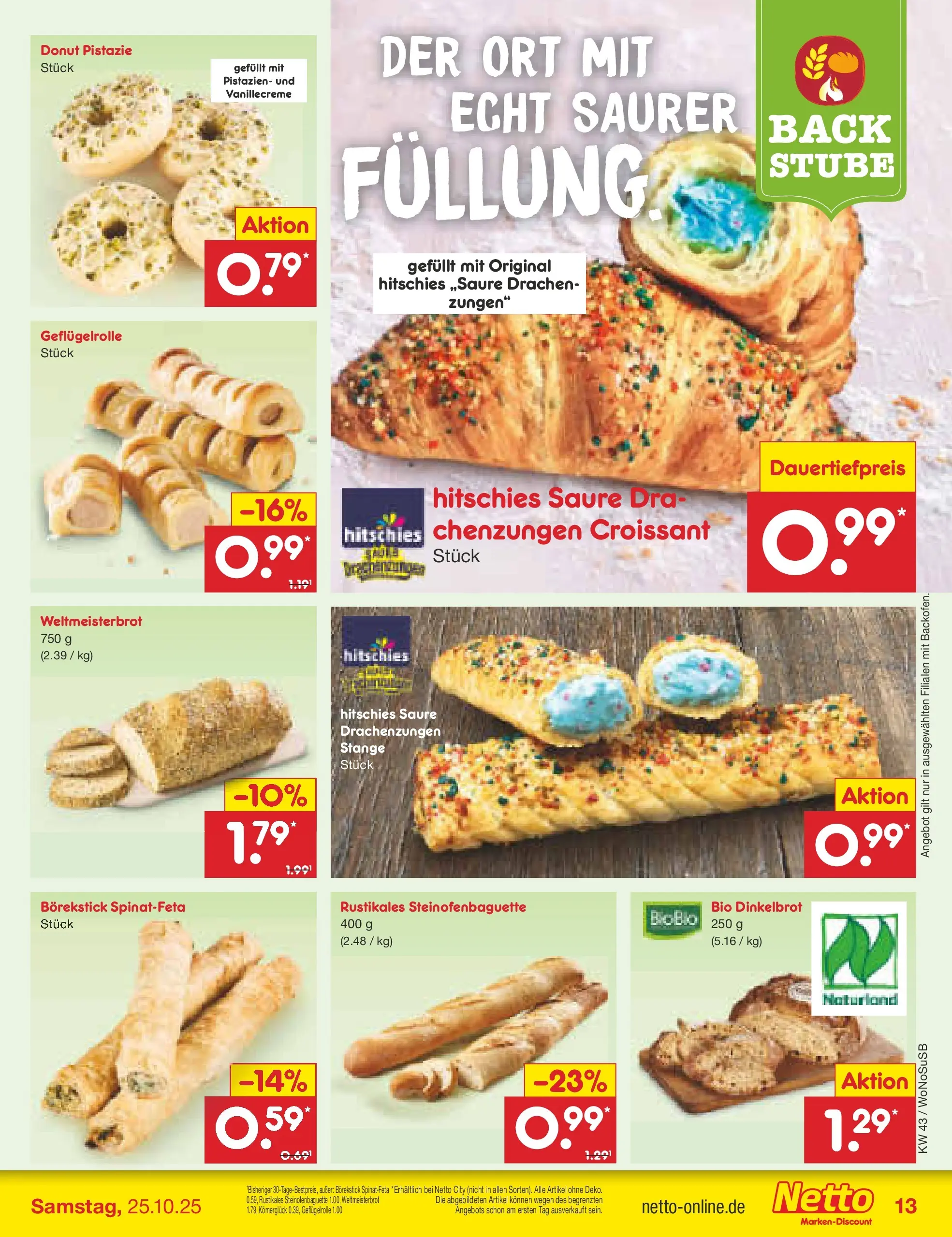 Netto Marken-Discount prospekt Frankfurt (ab 19.10.2025) » Angebote | Seite: 13 | Produkte: Pistazien, Creme, Croissant Netto Marken-Discount prospekt Frankfurt (ab 19.10.2025) » Angebote | Seite: 13 | Produkte: Pistazien, Creme, Croissant