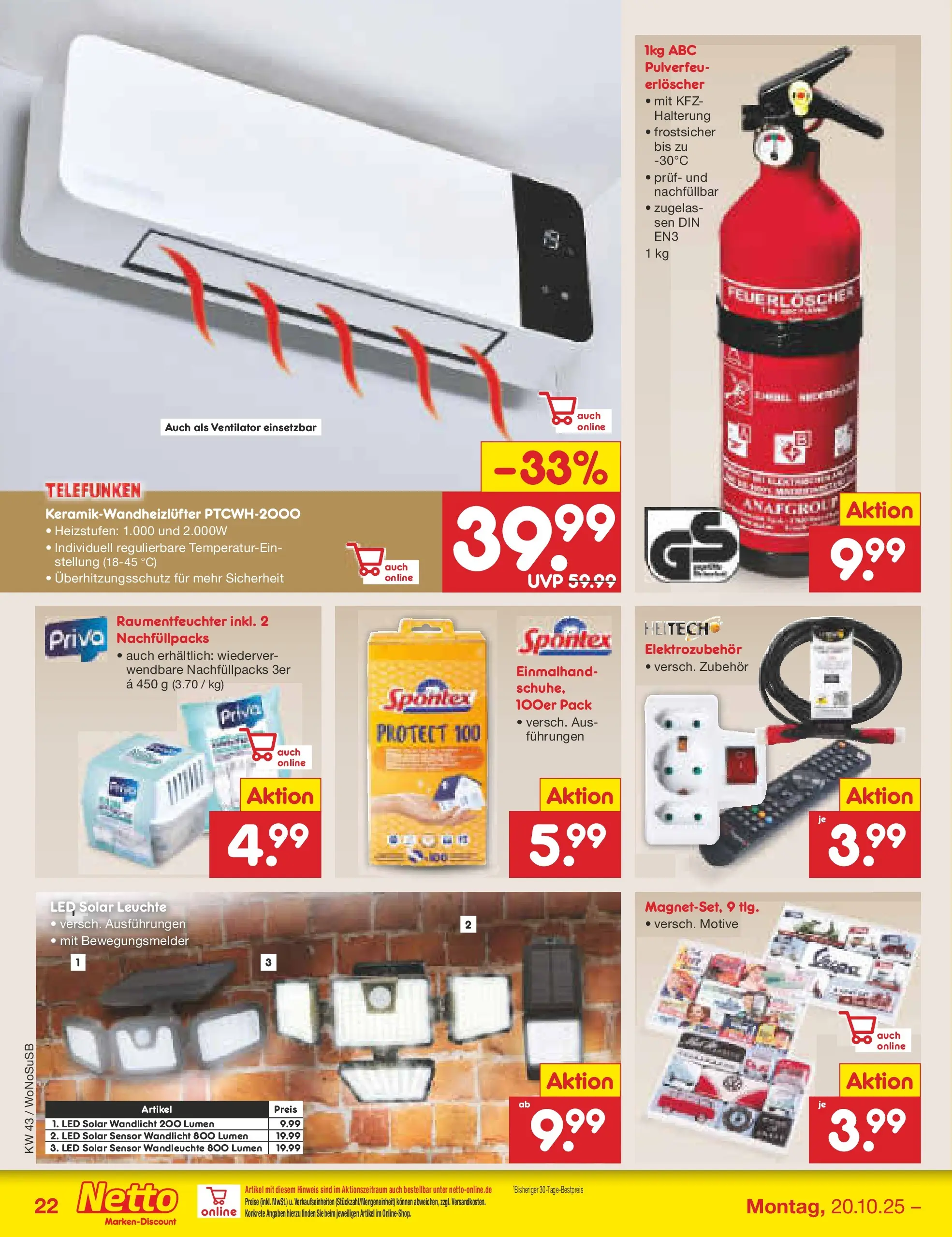 Netto Marken-Discount prospekt Frankfurt (ab 19.10.2025) » Angebote | Seite: 28 | Produkte: Ventilator, Wandleuchte Netto Marken-Discount prospekt Frankfurt (ab 19.10.2025) » Angebote | Seite: 28 | Produkte: Ventilator, Wandleuchte