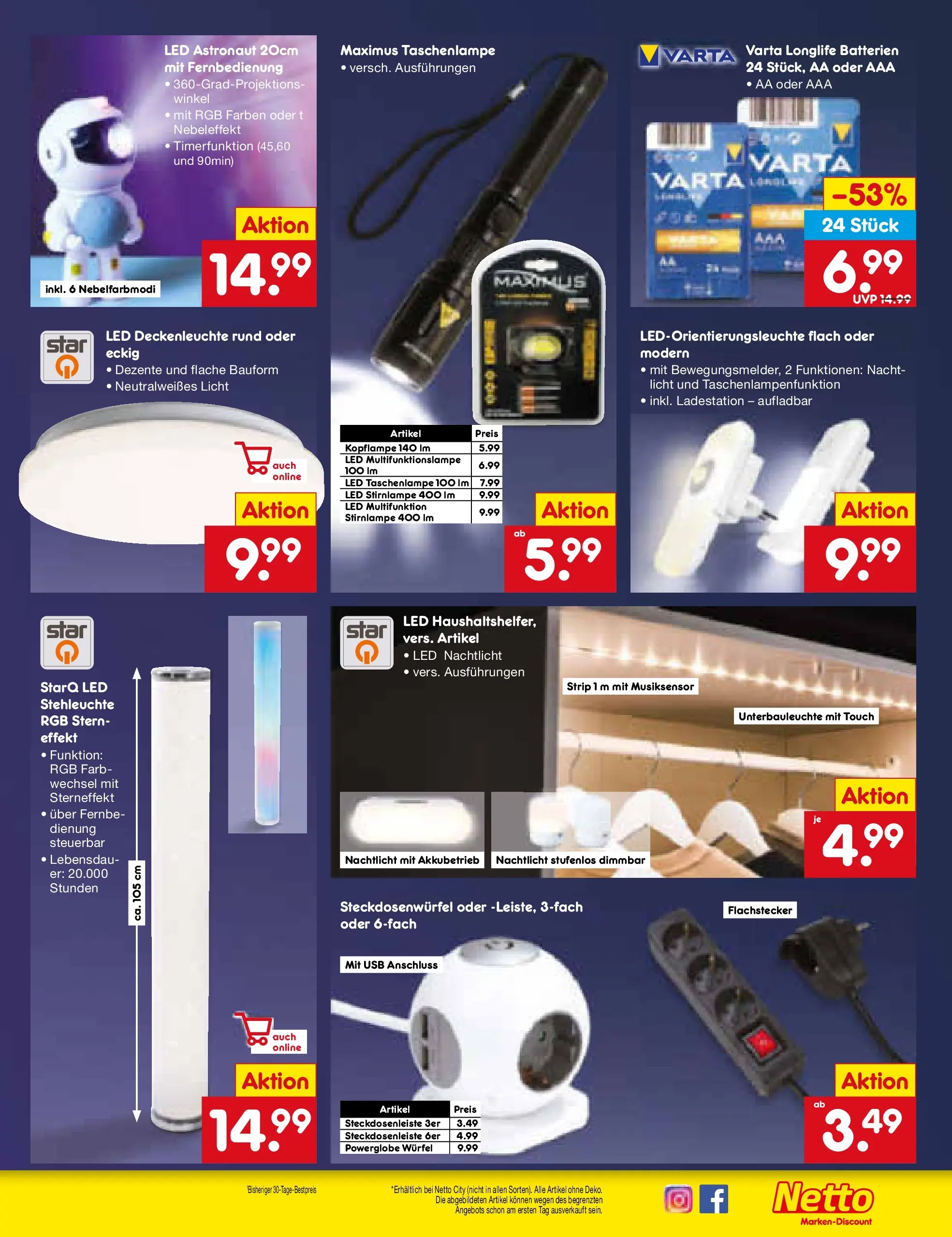 Netto Marken-Discount prospekt Frankfurt (ab 19.10.2025) » Angebote | Seite: 31 | Produkte: USB, Batterien, Stirnlampe, Nachtlicht Netto Marken-Discount prospekt Frankfurt (ab 19.10.2025) » Angebote | Seite: 31 | Produkte: USB, Batterien, Stirnlampe, Nachtlicht
