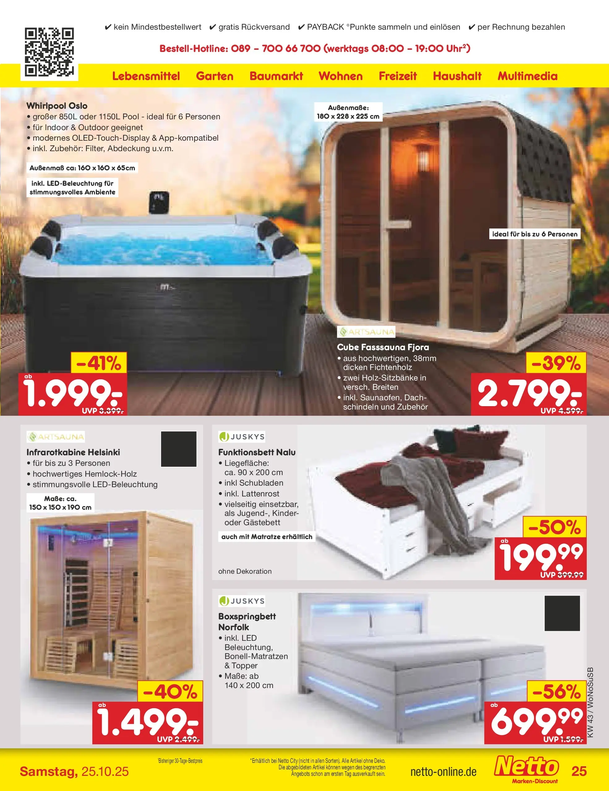Netto Marken-Discount prospekt Frankfurt (ab 19.10.2025) » Angebote | Seite: 33 | Produkte: Matratze, Lattenrost, Boxspringbett, Topper Netto Marken-Discount prospekt Frankfurt (ab 19.10.2025) » Angebote | Seite: 33 | Produkte: Matratze, Lattenrost, Boxspringbett, Topper
