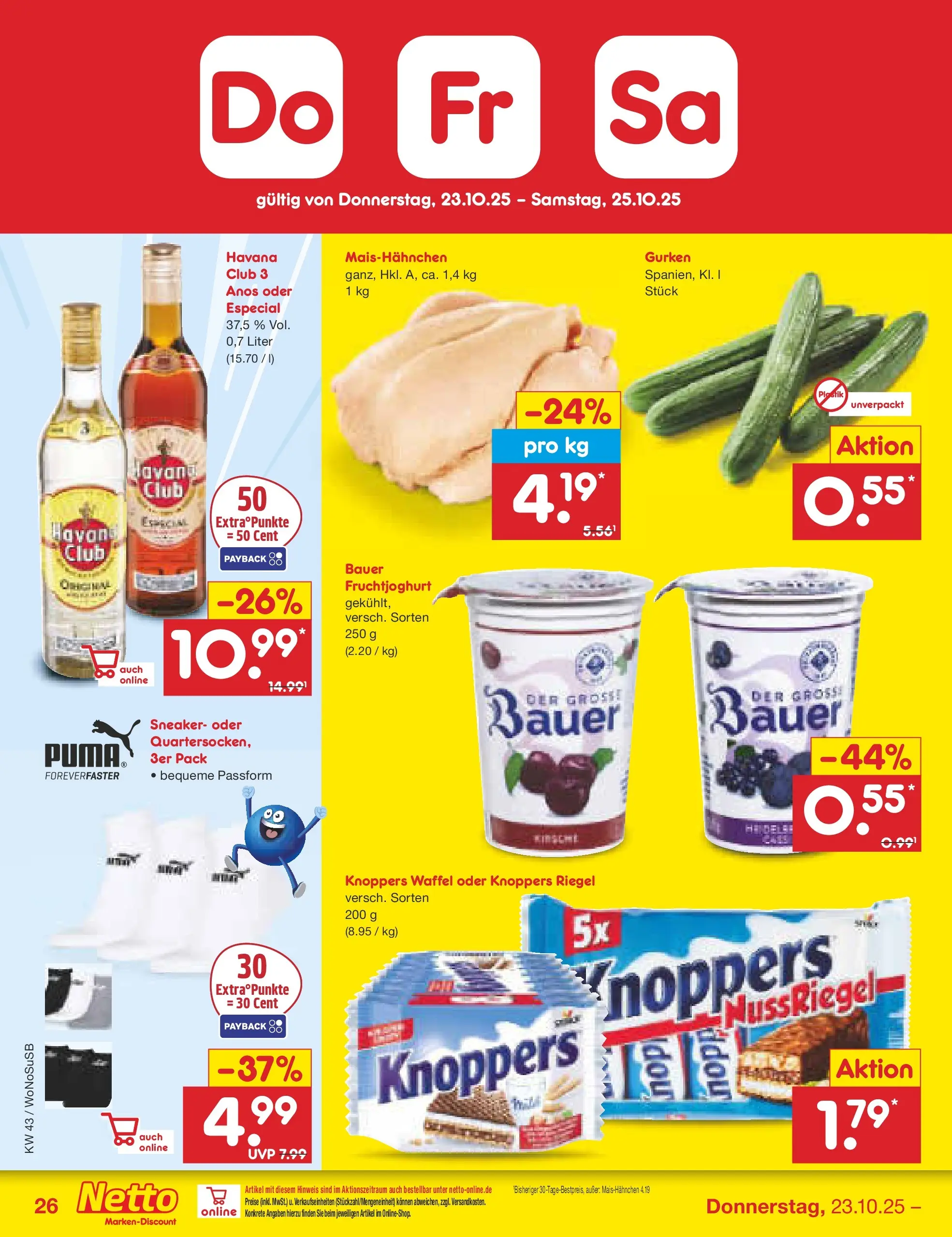 Netto Marken-Discount prospekt Frankfurt (ab 19.10.2025) » Angebote | Seite: 34 | Produkte: Fruchtjoghurt, Knoppers, Gurken Netto Marken-Discount prospekt Frankfurt (ab 19.10.2025) » Angebote | Seite: 34 | Produkte: Fruchtjoghurt, Knoppers, Gurken