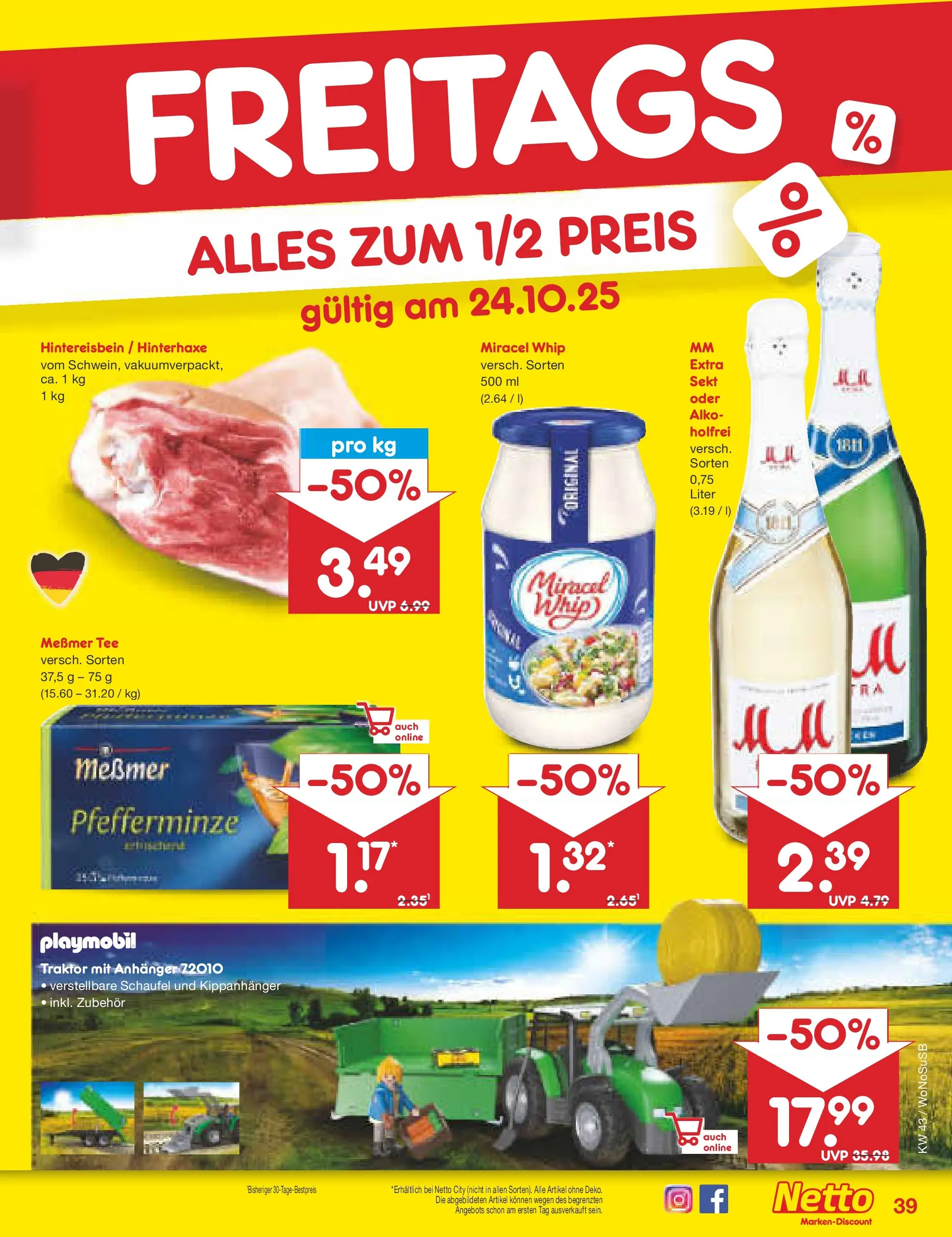 Netto Marken-Discount prospekt Frankfurt (ab 19.10.2025) » Angebote | Seite: 47 | Produkte: Sekt, Messmer, Miracel whip, Tee Netto Marken-Discount prospekt Frankfurt (ab 19.10.2025) » Angebote | Seite: 47 | Produkte: Sekt, Messmer, Miracel whip, Tee